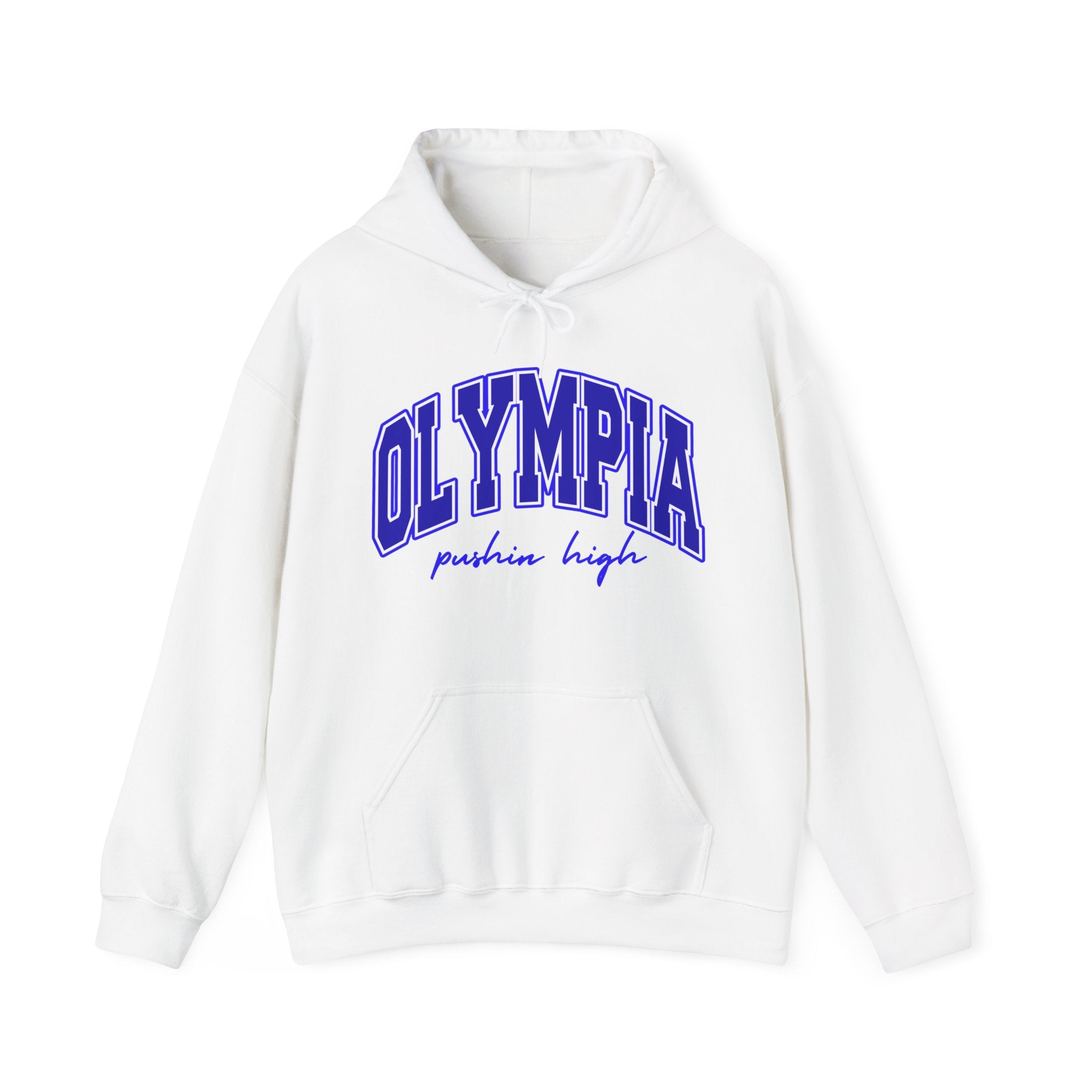 Higher Ground Blue Hoodie Line - Olympia Pushin High