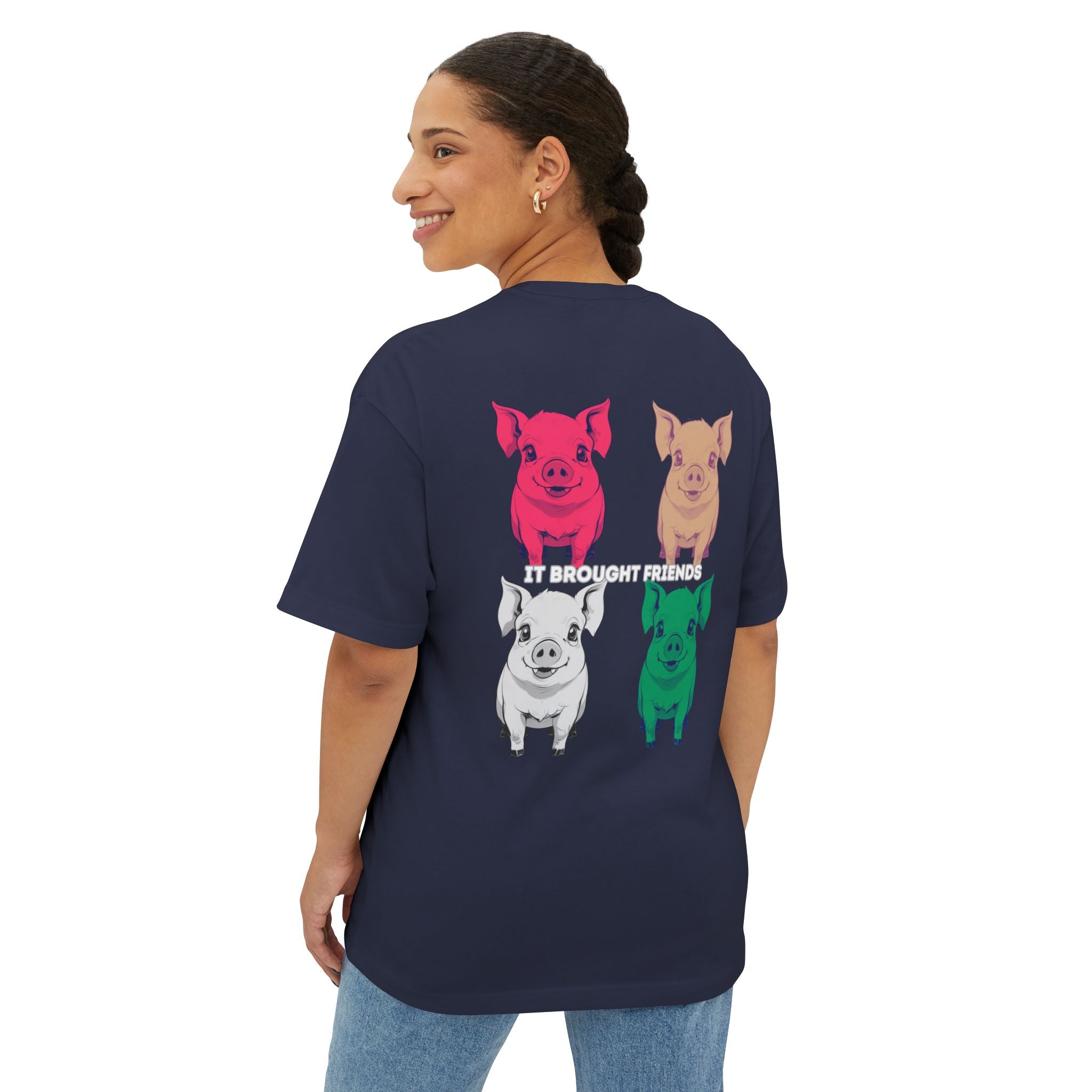Anime Design Oversize T-shirt - 4tified Swines Collection - It Brought Friends
