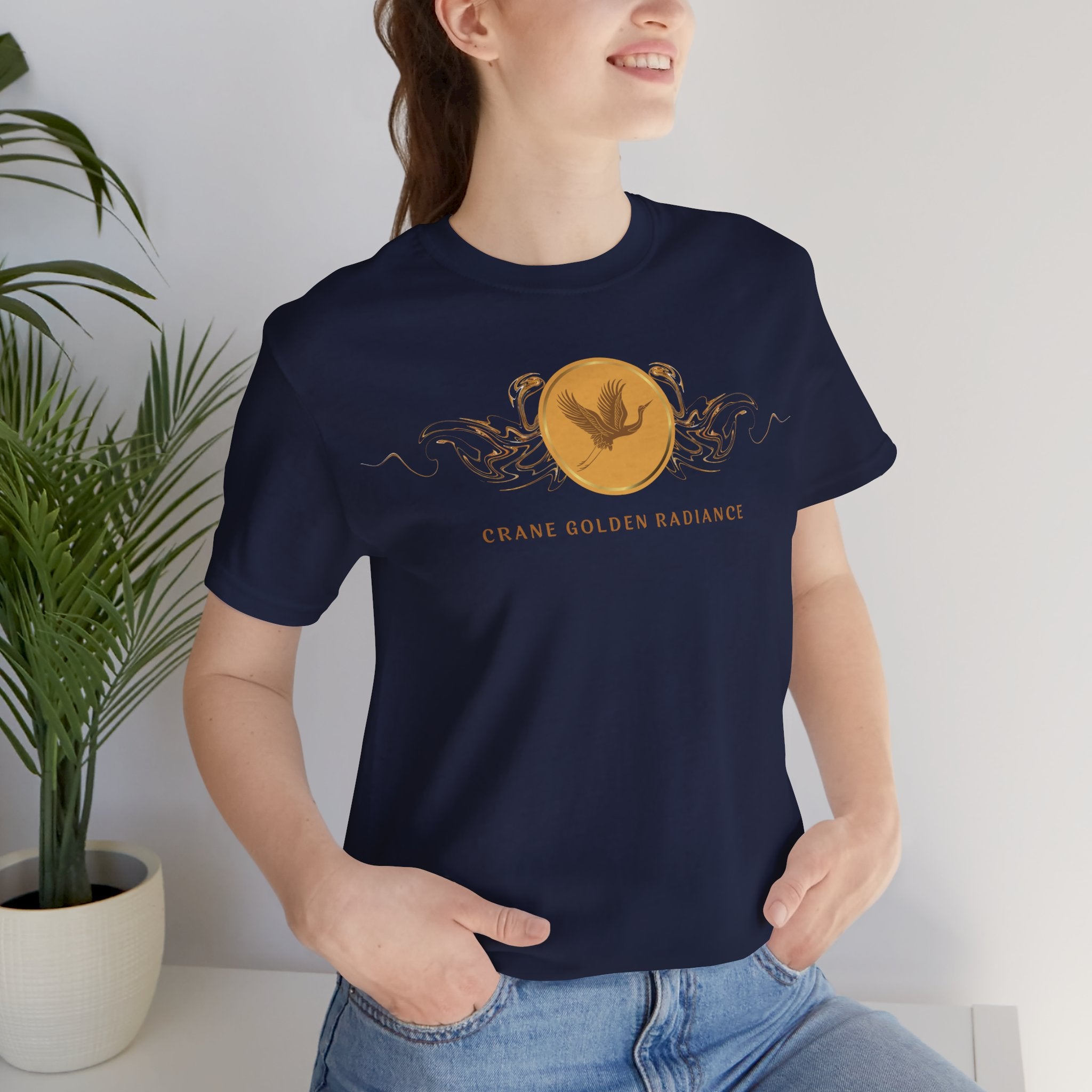 Empowering T-shirt - Zen Crane Collection Gold Radiance