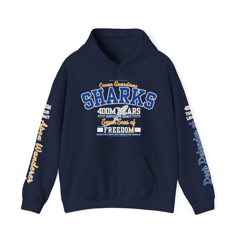 Hooded Sweatshirt Ocean Marine Awareness - Sharks