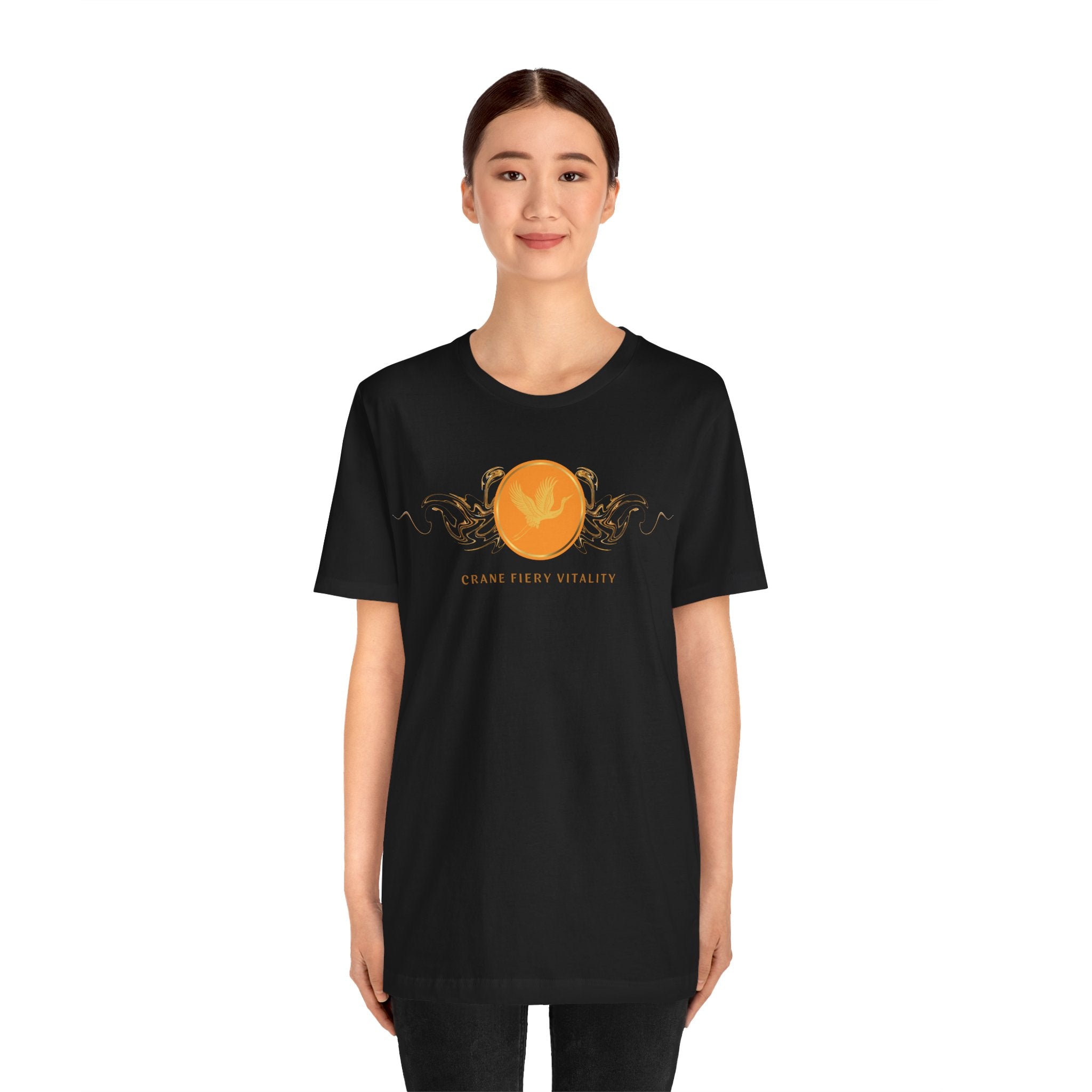 Empowering T-shirt - Zen Crane Collection Orange Vitality