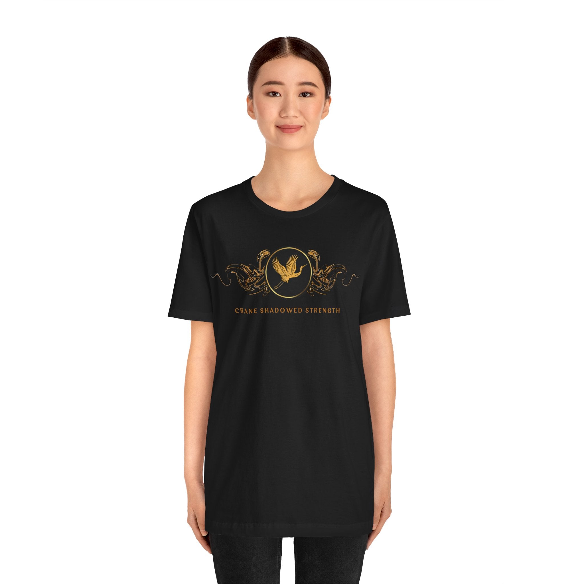Empowering T-shirt - Zen Crane Collection Black Strength