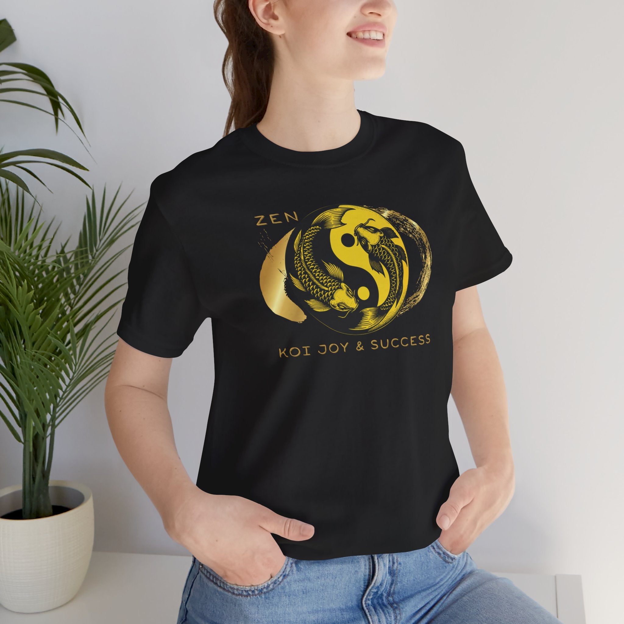 Empowering T-shirt - Zen Koi Collection Yellow, Colors of Meaning