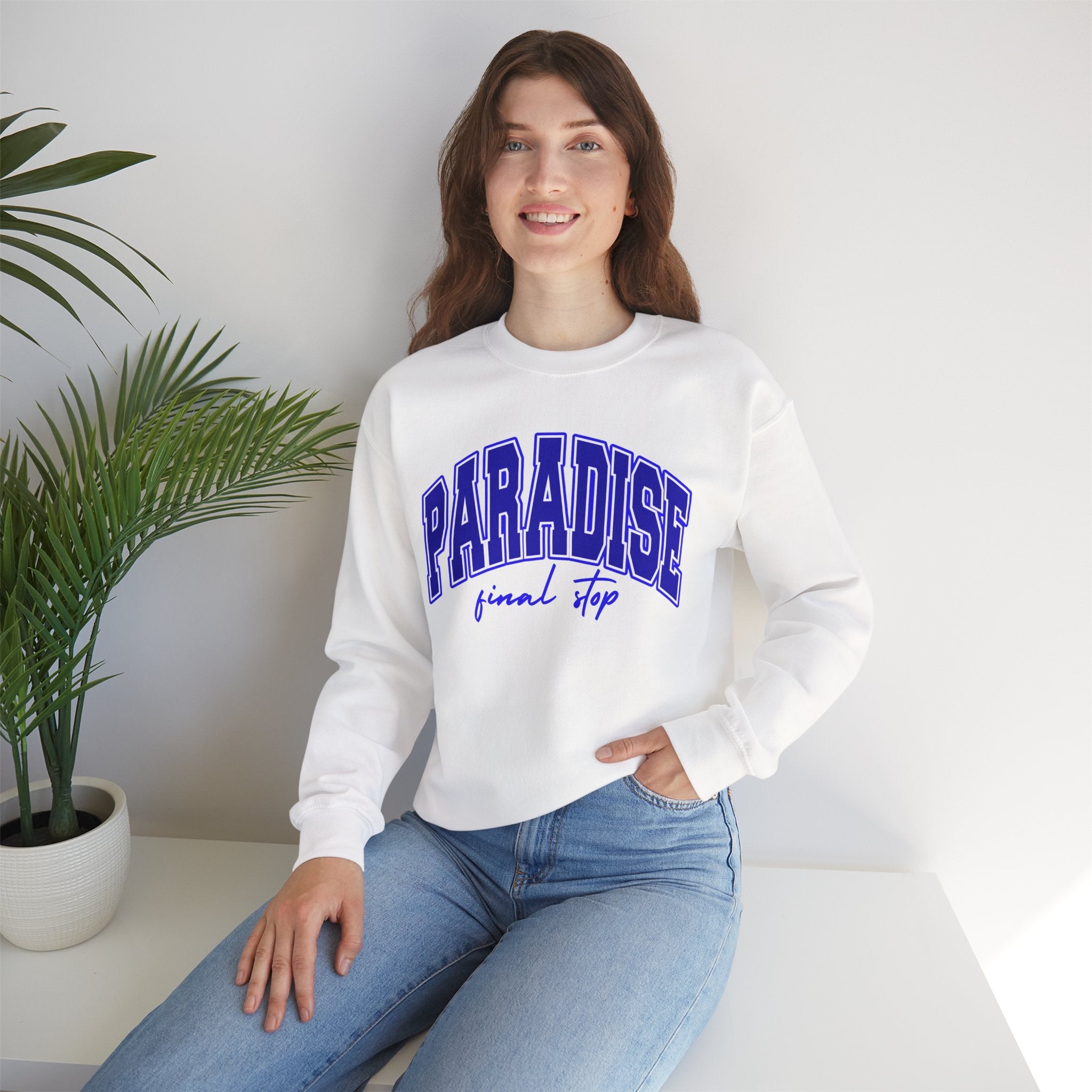 Higher Ground Blue Sweatshirt Line - Paradise Final Stop