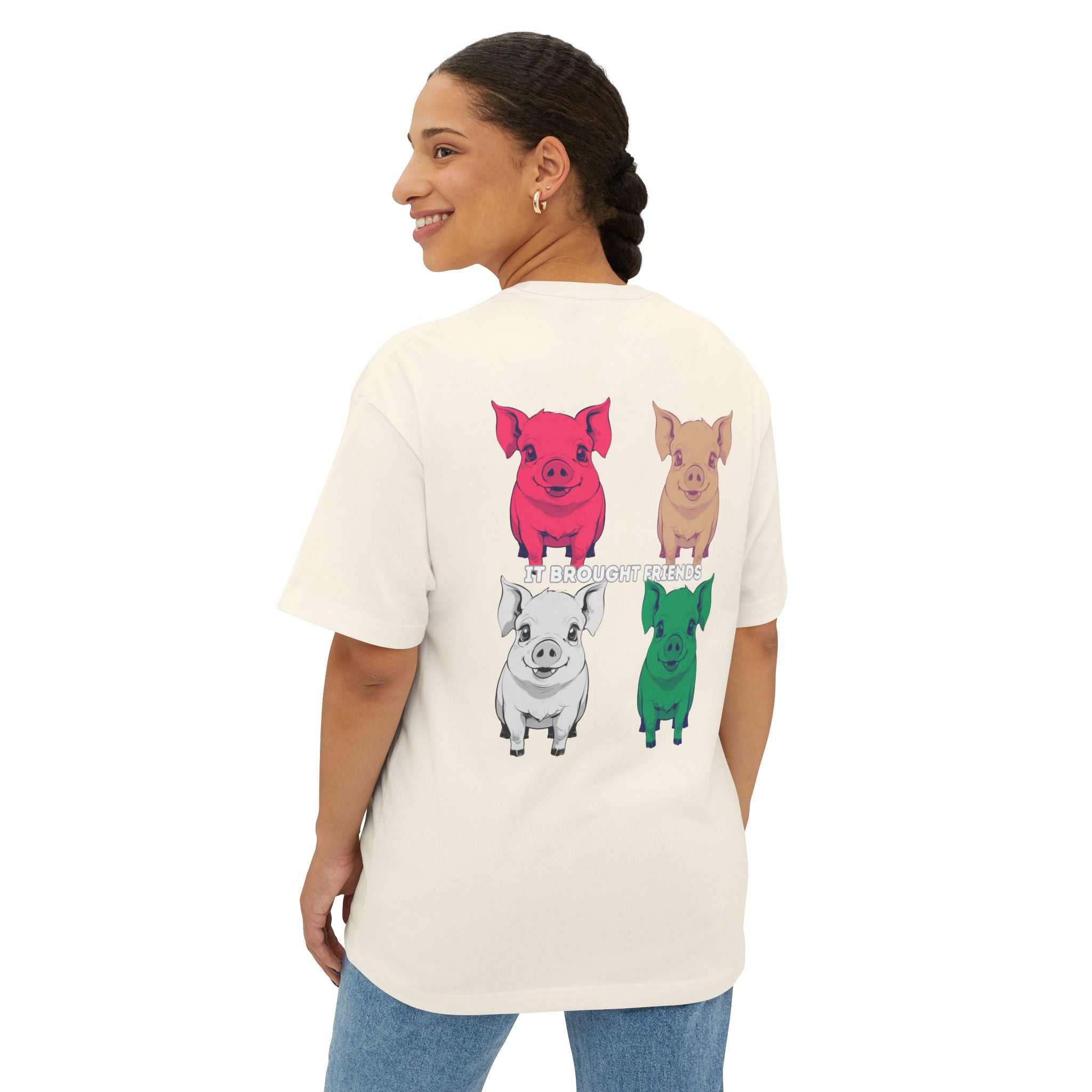 Anime Design Oversize T-shirt - 4tified Swines Collection - It Brought Friends