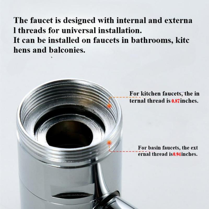 Rotatable Faucet Extension 1440° Dual Sprayer Smart Face Washing Toddler Tap Attachment