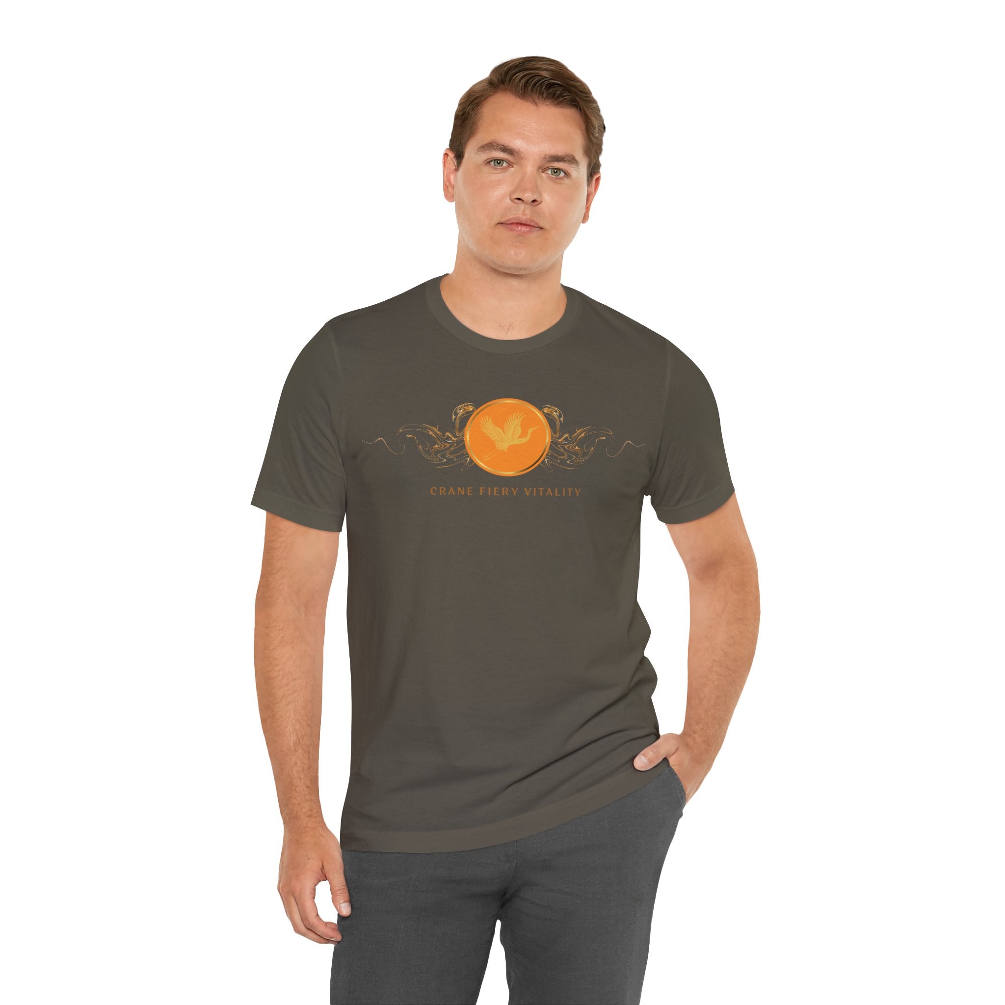 Empowering T-shirt - Zen Crane Collection Orange Vitality