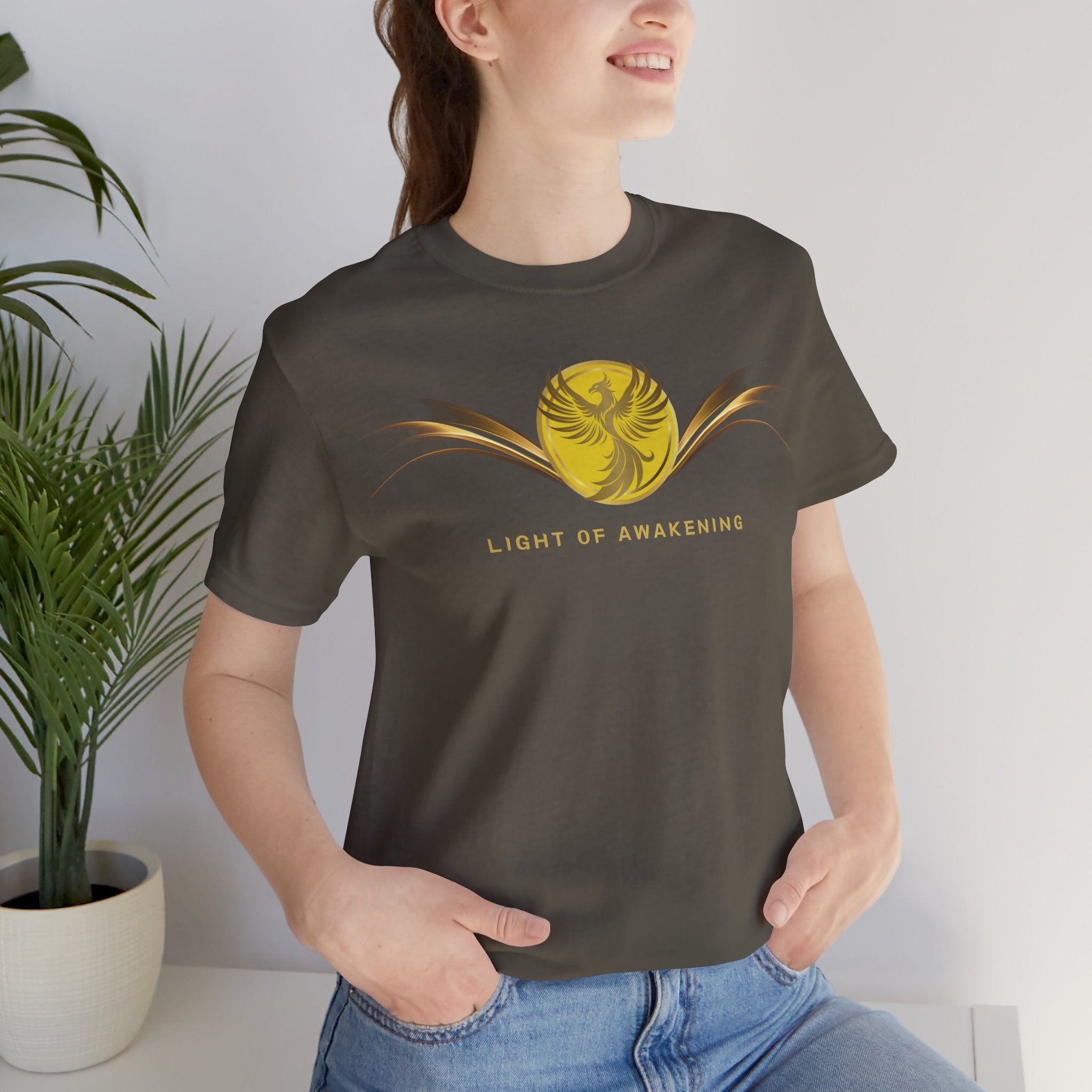 Empowering T-shirt - Zen Phoenix Collection Yellow Awakening