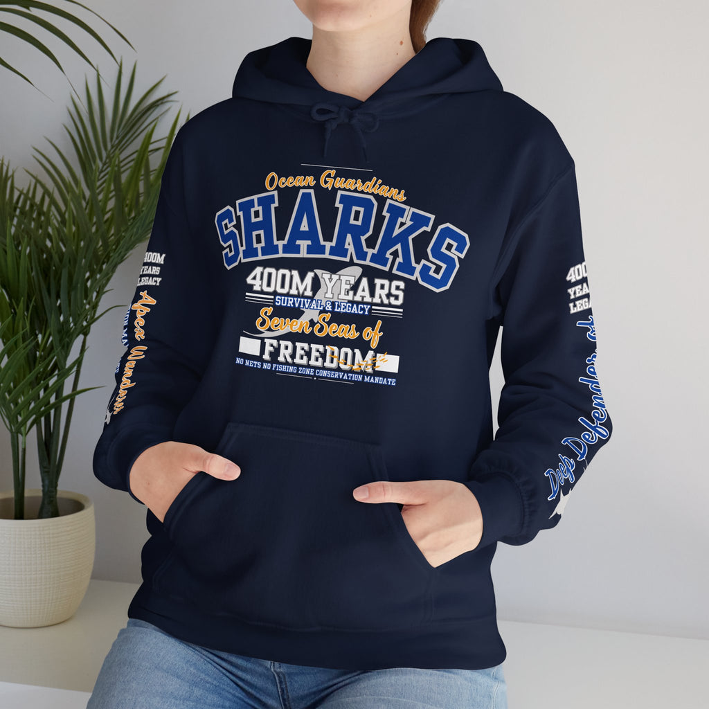 Hooded Sweatshirt Ocean Marine Awareness - Sharks