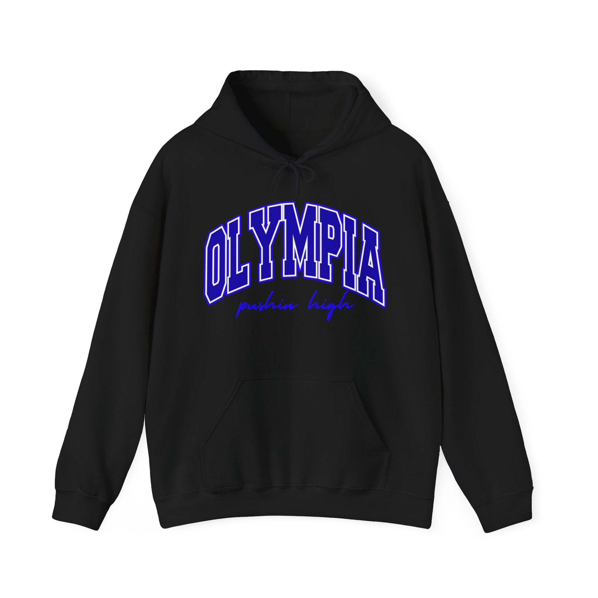 Higher Ground Blue Hoodie Line - Olympia Pushin High