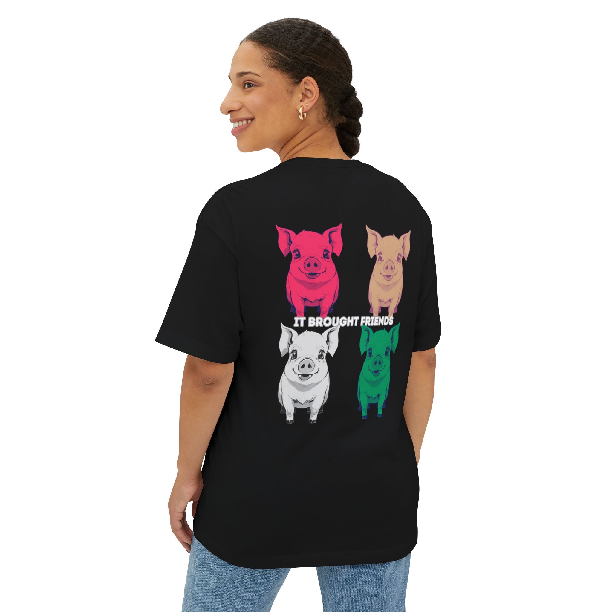 Anime Design Oversize T-shirt - 4tified Swines Collection - It Brought Friends