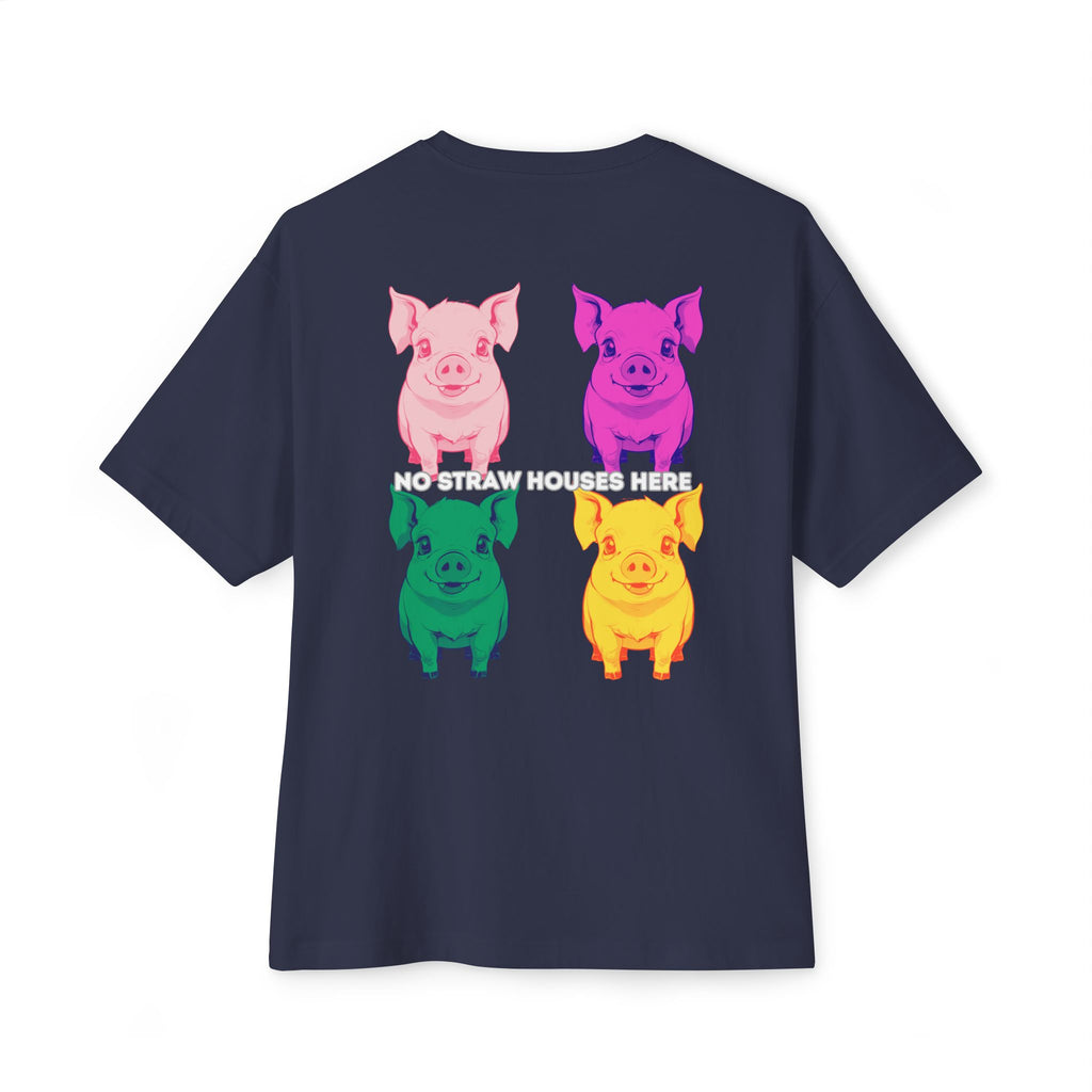 Anime Design Oversize T-shirt - 4tified Swines Collection - No Straw Houses Here