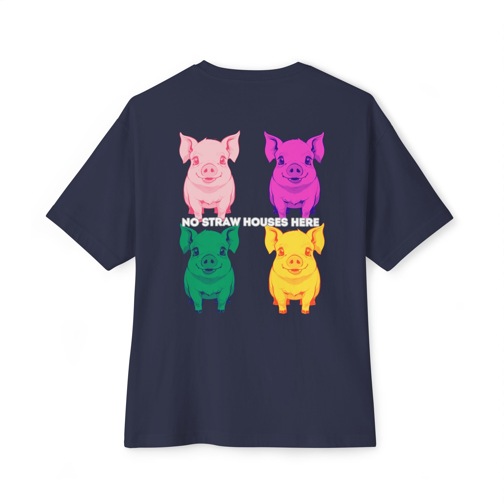Anime Design Oversize T-shirt - 4tified Swines Collection - No Straw Houses Here