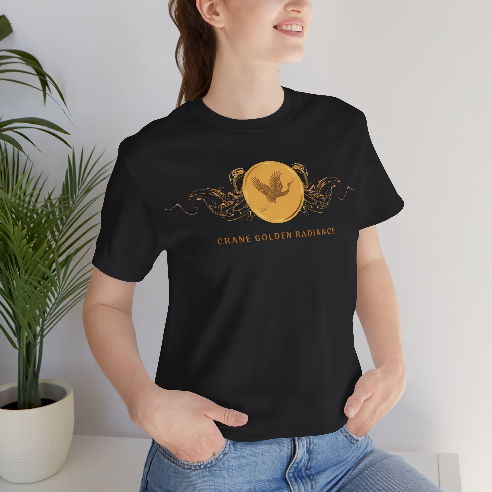 Empowering T-shirt - Zen Crane Collection Gold Radiance
