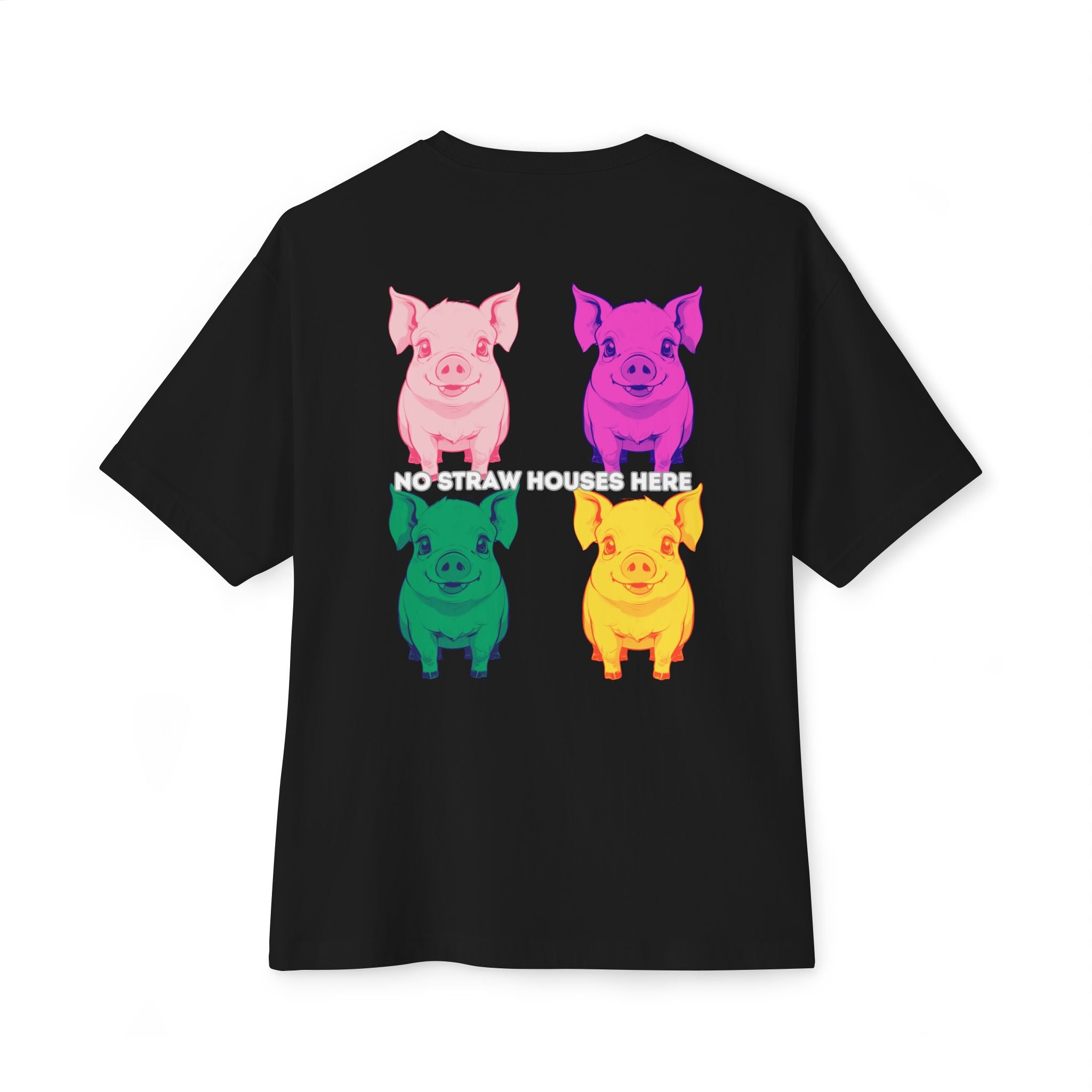 Anime Design Oversize T-shirt - 4tified Swines Collection - No Straw Houses Here