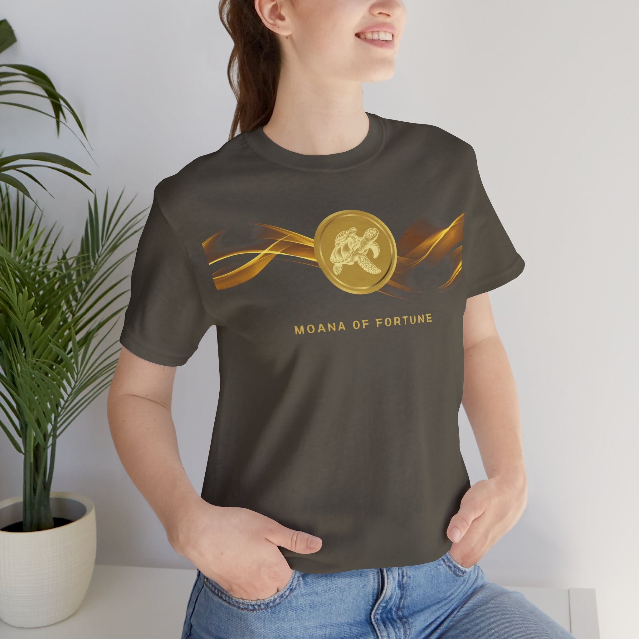 Empowering T-shirt - Zen Turtle Collection Gold Fortune