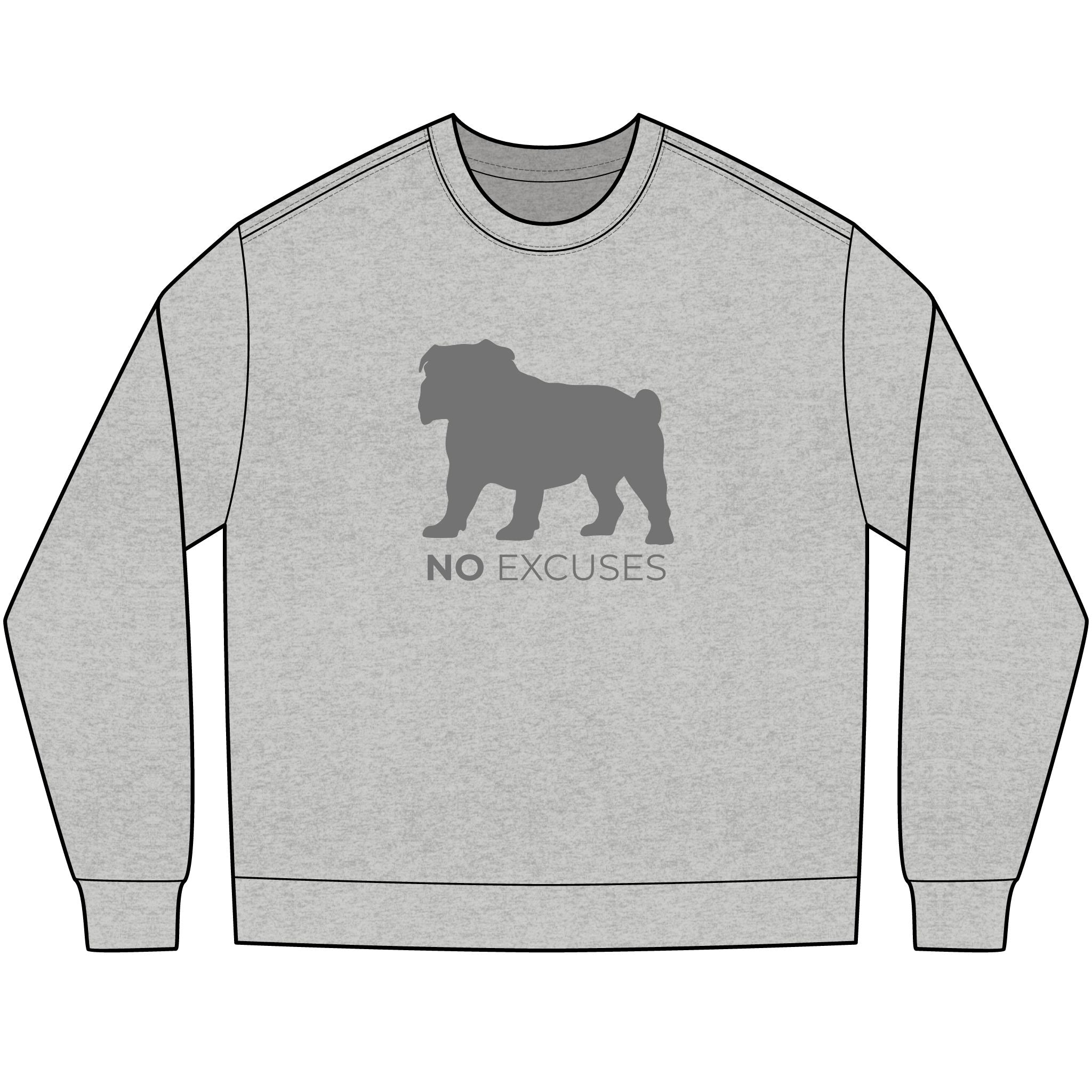 Animal Attitude Long Sleeve T-shirt - No Excuses Dog
