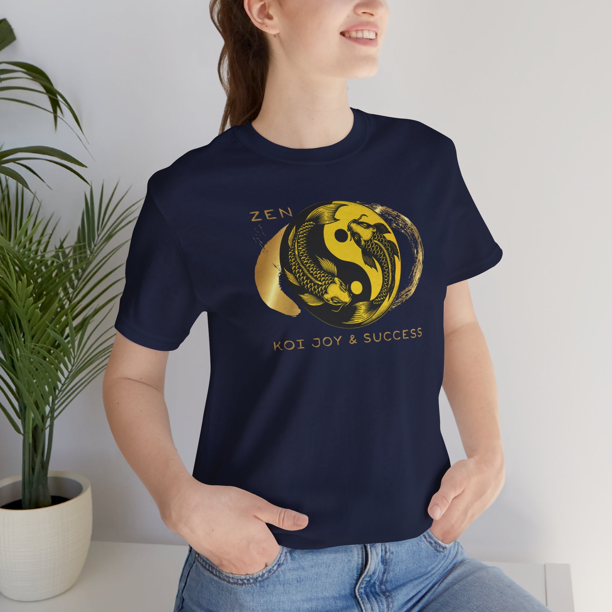 Empowering T-shirt - Zen Koi Collection Yellow, Colors of Meaning