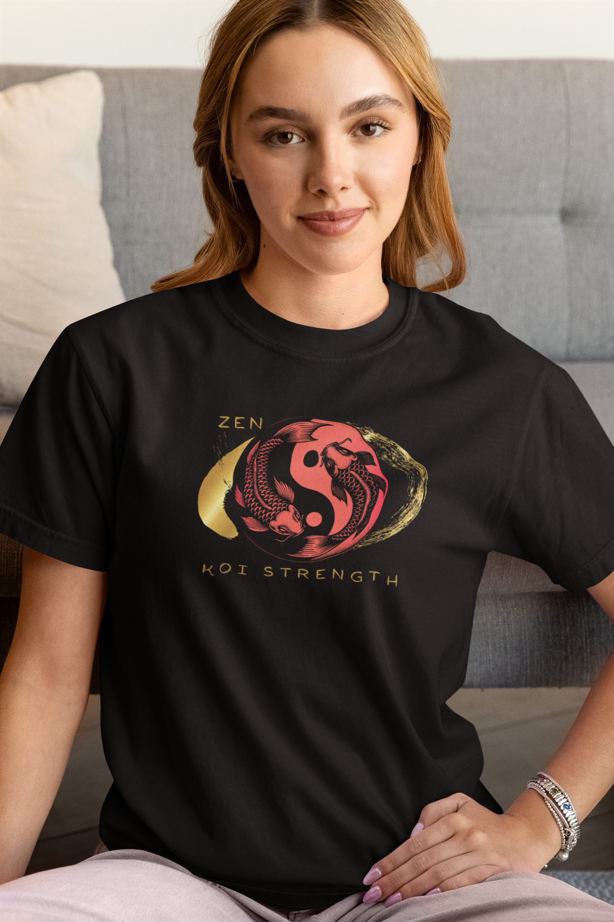Empowering T-shirt - Zen Koi Collection Red, Colors of Meaning
