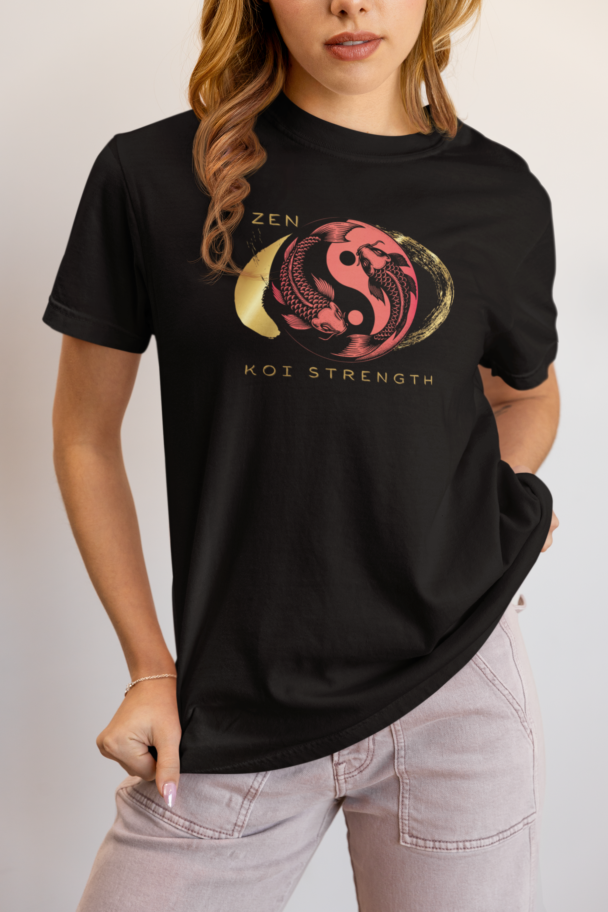 Empowering T-shirt - Zen Koi Collection Red, Colors of Meaning