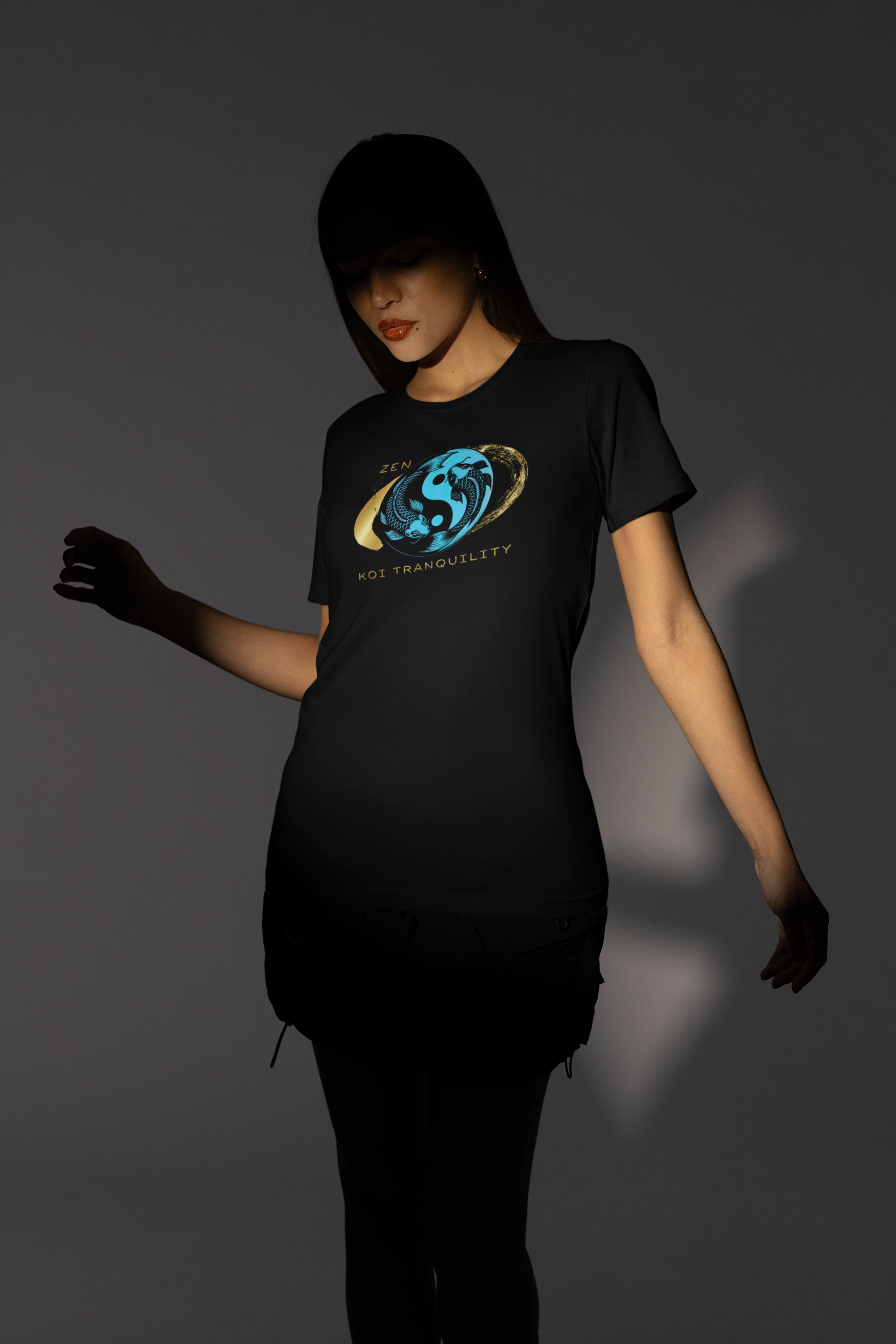 Empowering T-shirt - Zen Koi Collection Blue , Colors of Meaning