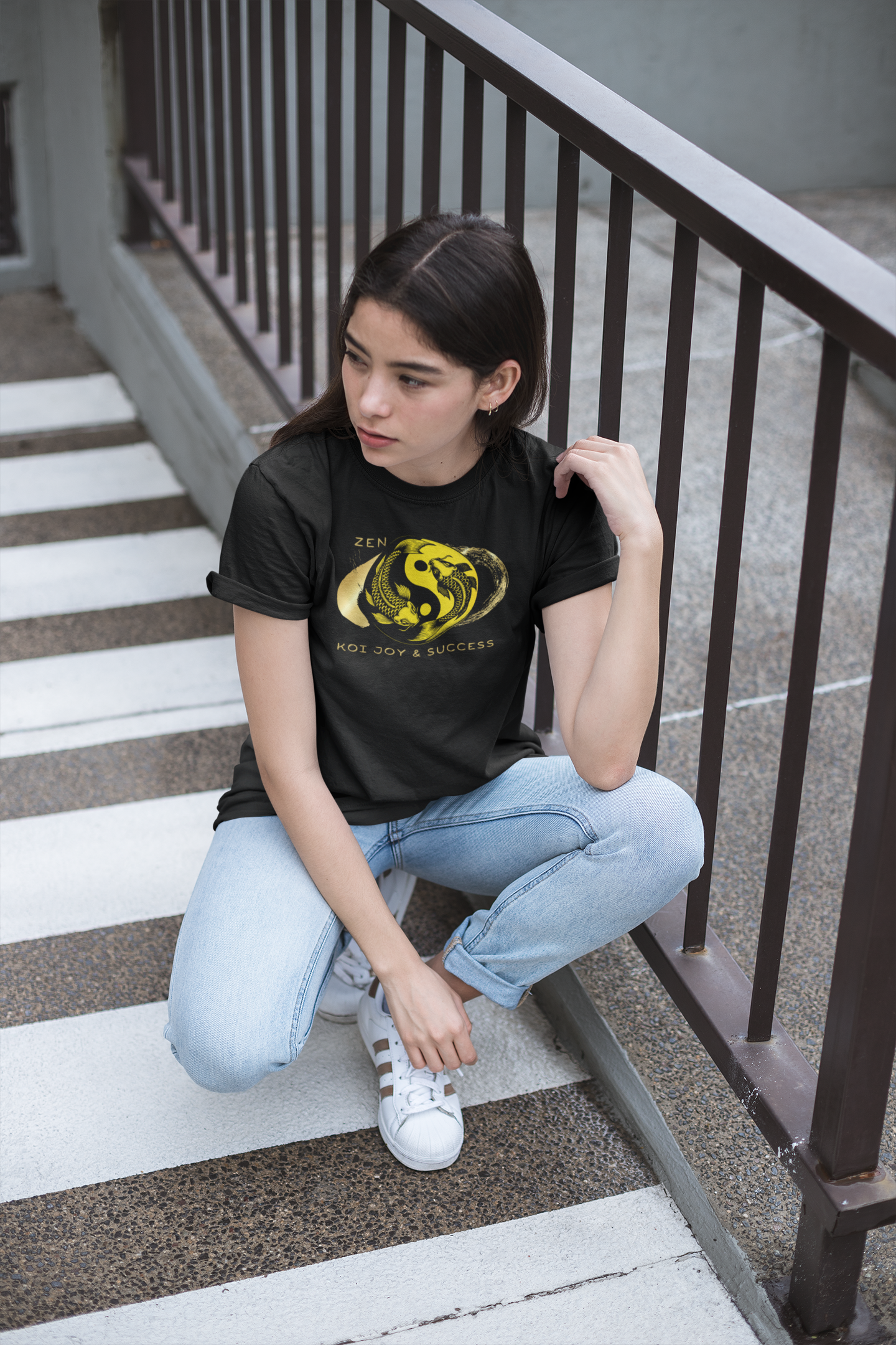 Empowering T-shirt - Zen Koi Collection Yellow, Colors of Meaning