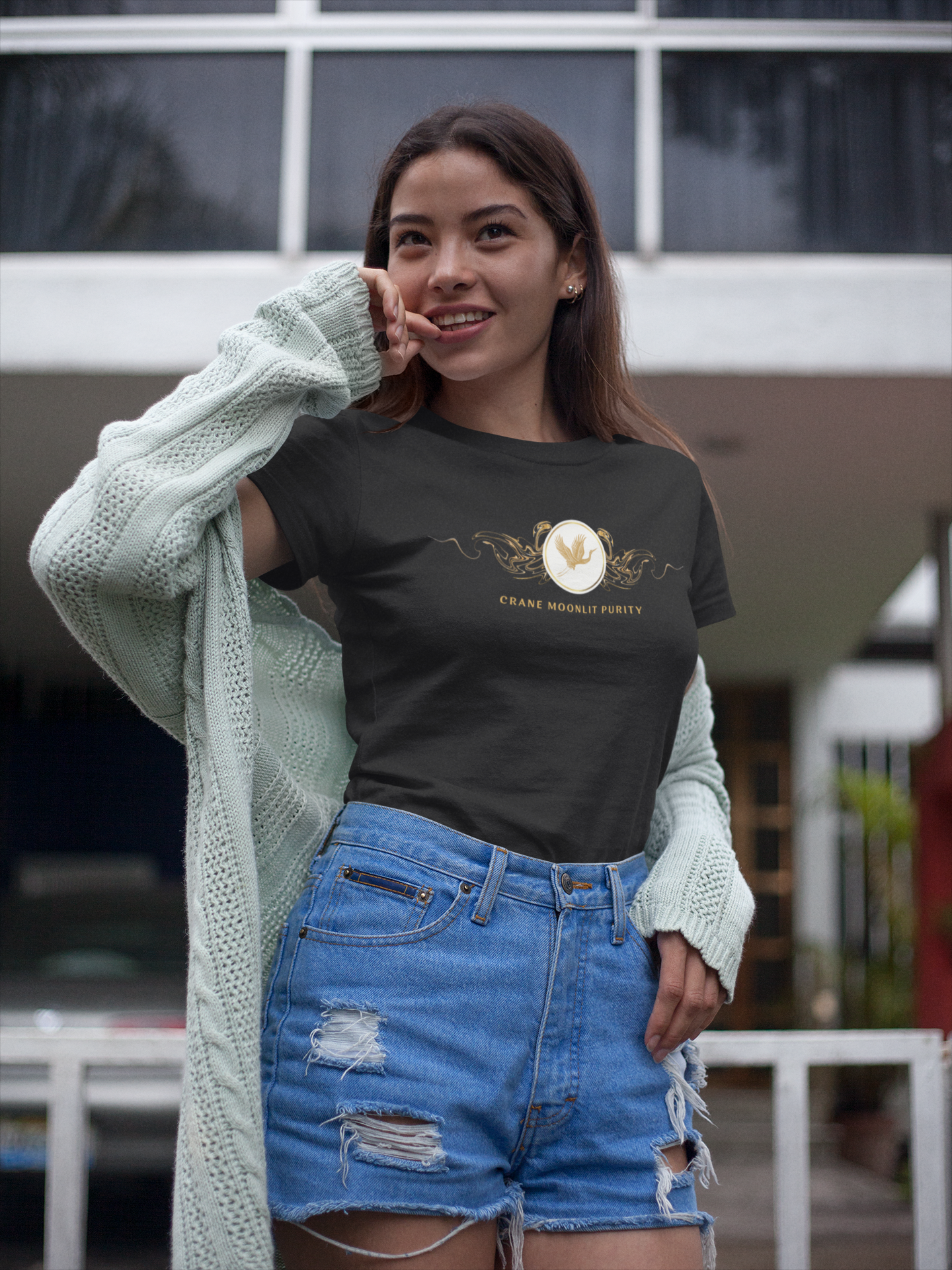 Empowering T-shirt - Zen Crane Collection White Purity