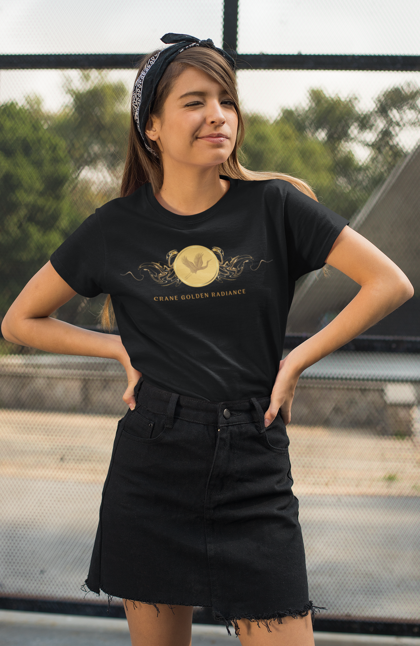 Empowering T-shirt - Zen Crane Collection Gold Radiance