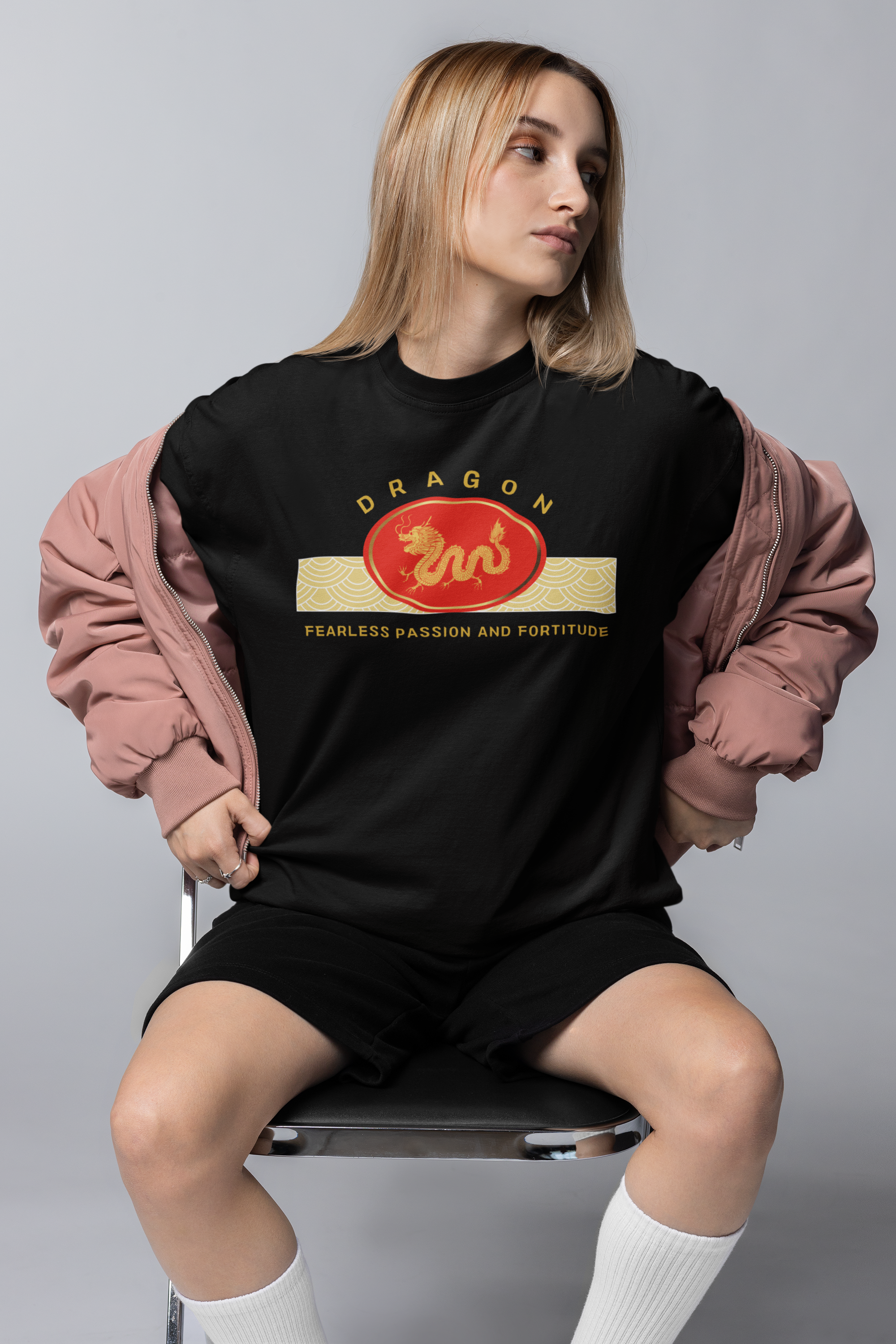 Empowering T-shirt - Zen Dragon Collection Red Fearless