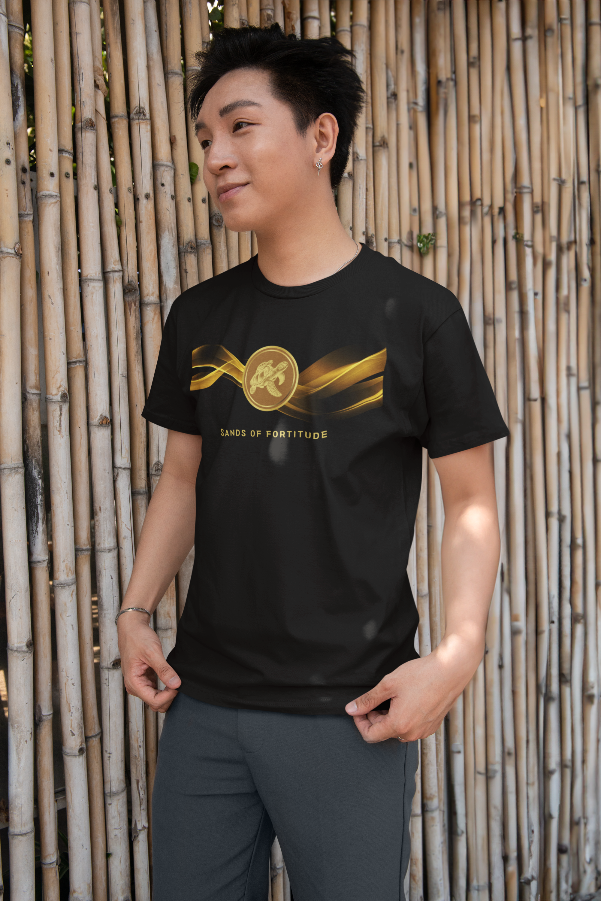 Empowering T-shirt - Zen Turtle Collection Brown Fortitude