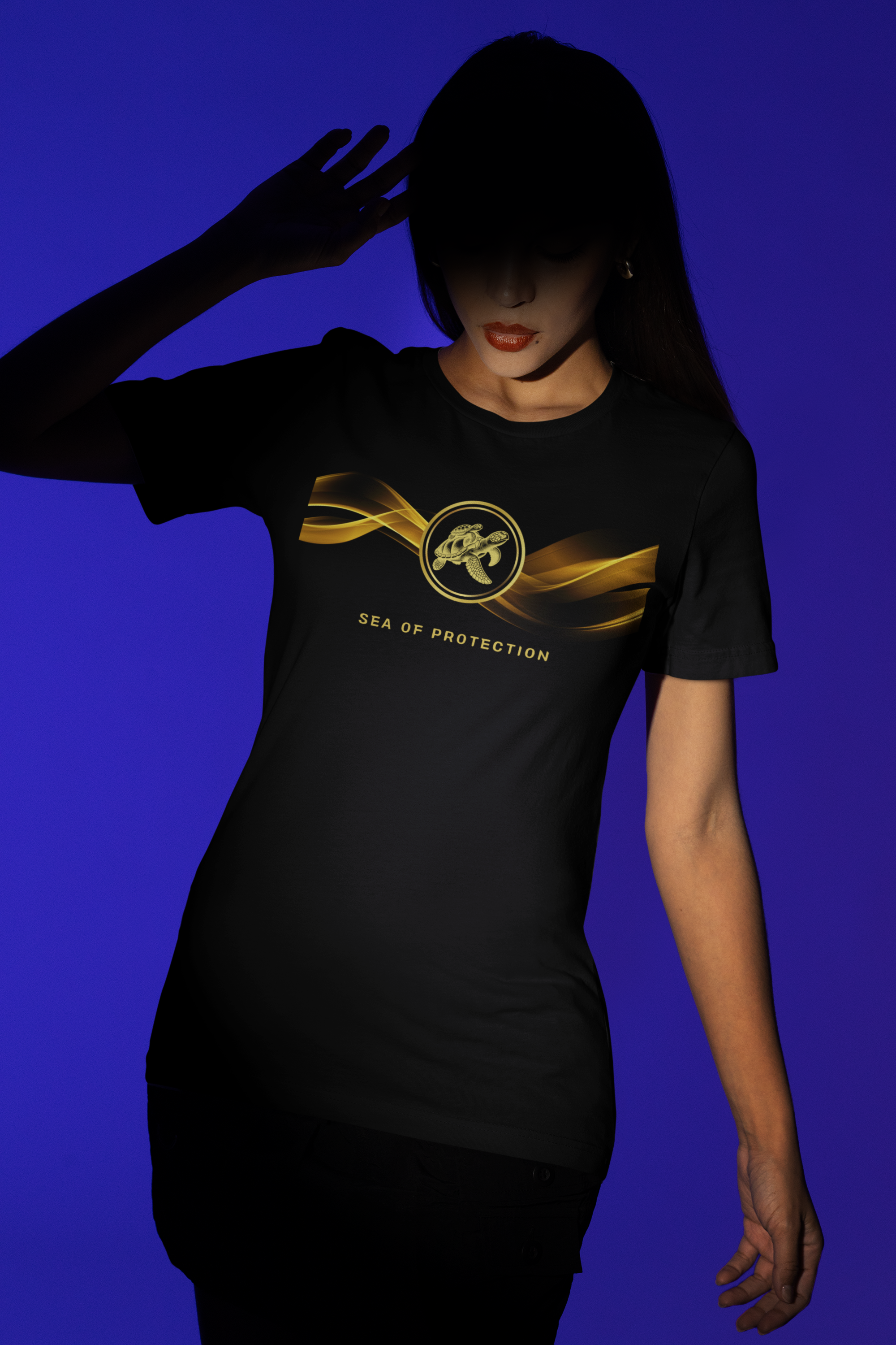 Empowering T-shirt - Zen Turtle Collection Black Protection