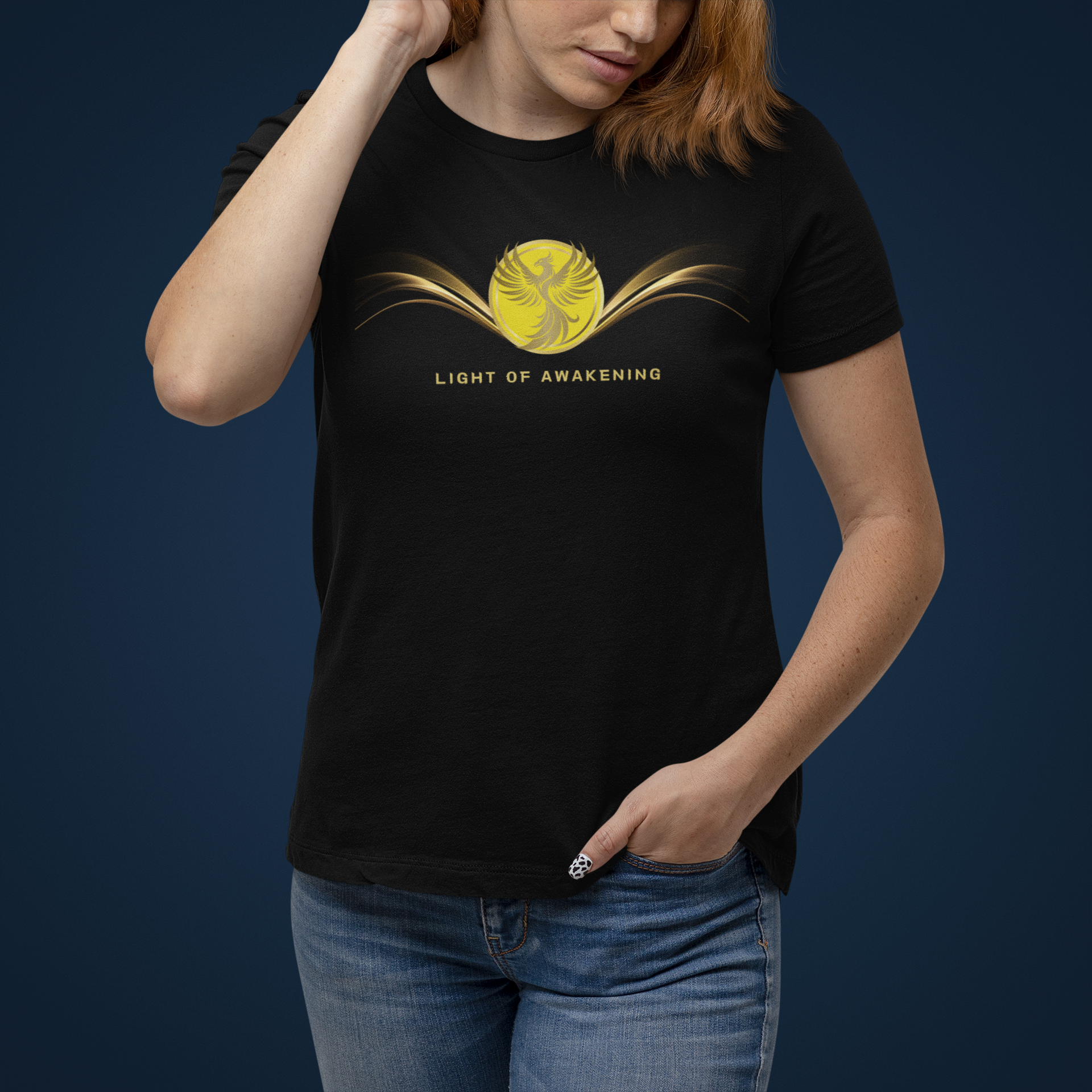 Empowering T-shirt - Zen Phoenix Collection Yellow Awakening