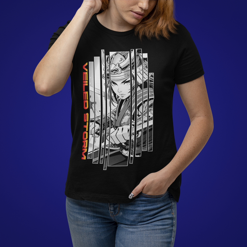 Anime Girl Warrior T-shirt - Veiled Storm