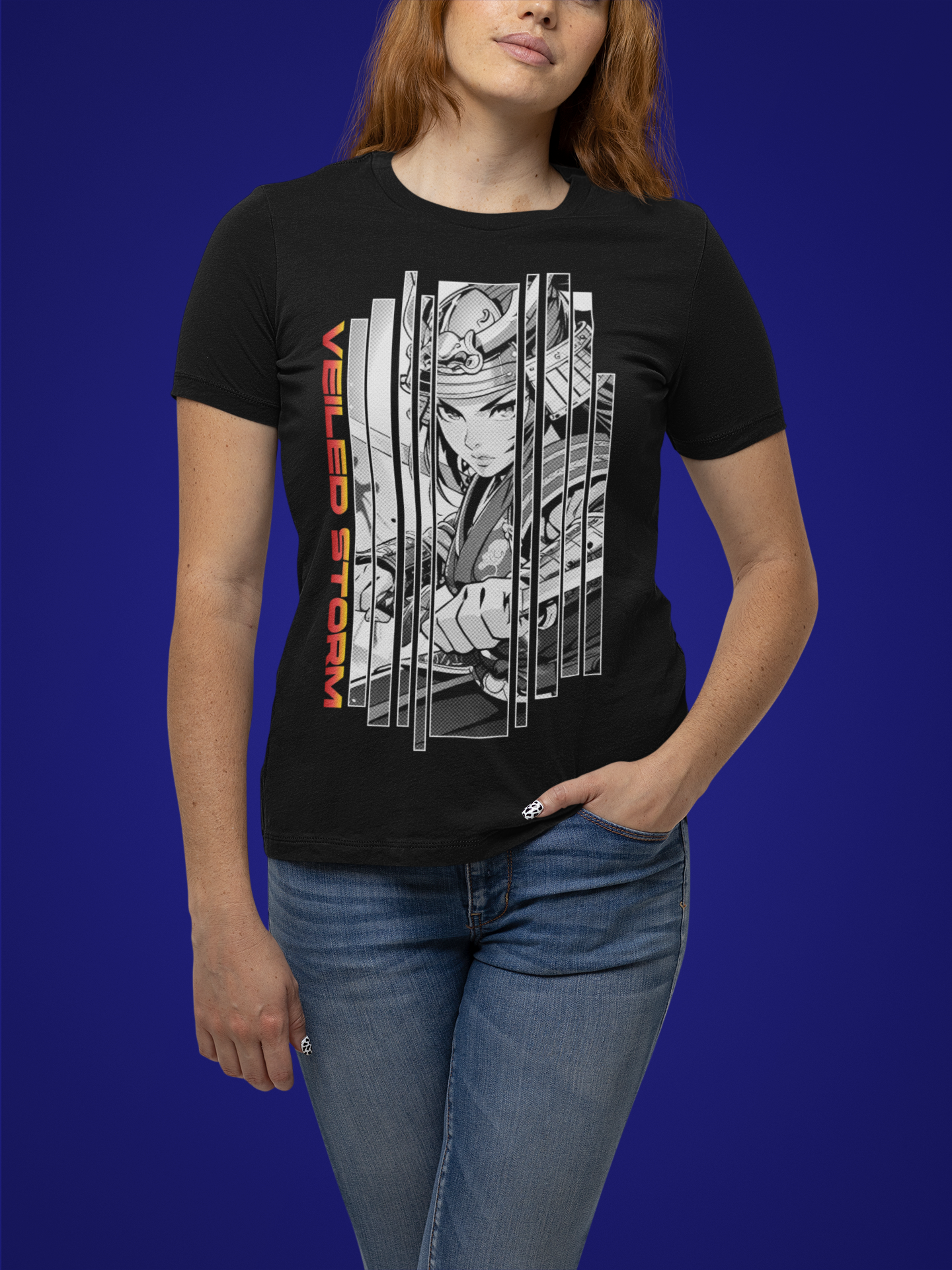 Anime Girl Warrior T-shirt - Veiled Storm