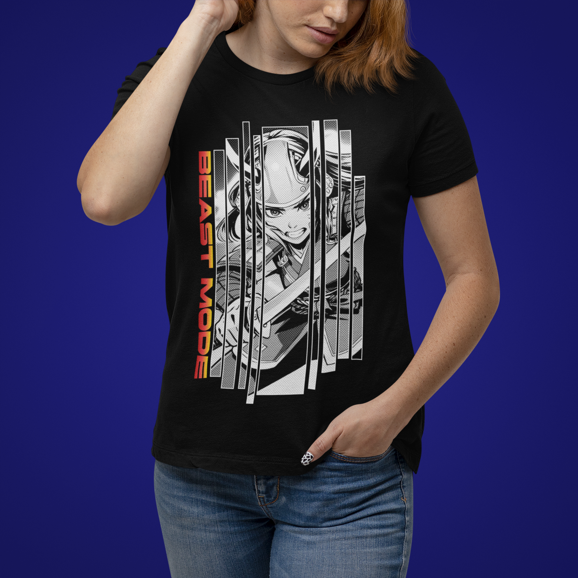 Anime Girl Warrior T-shirt - Beast Mode