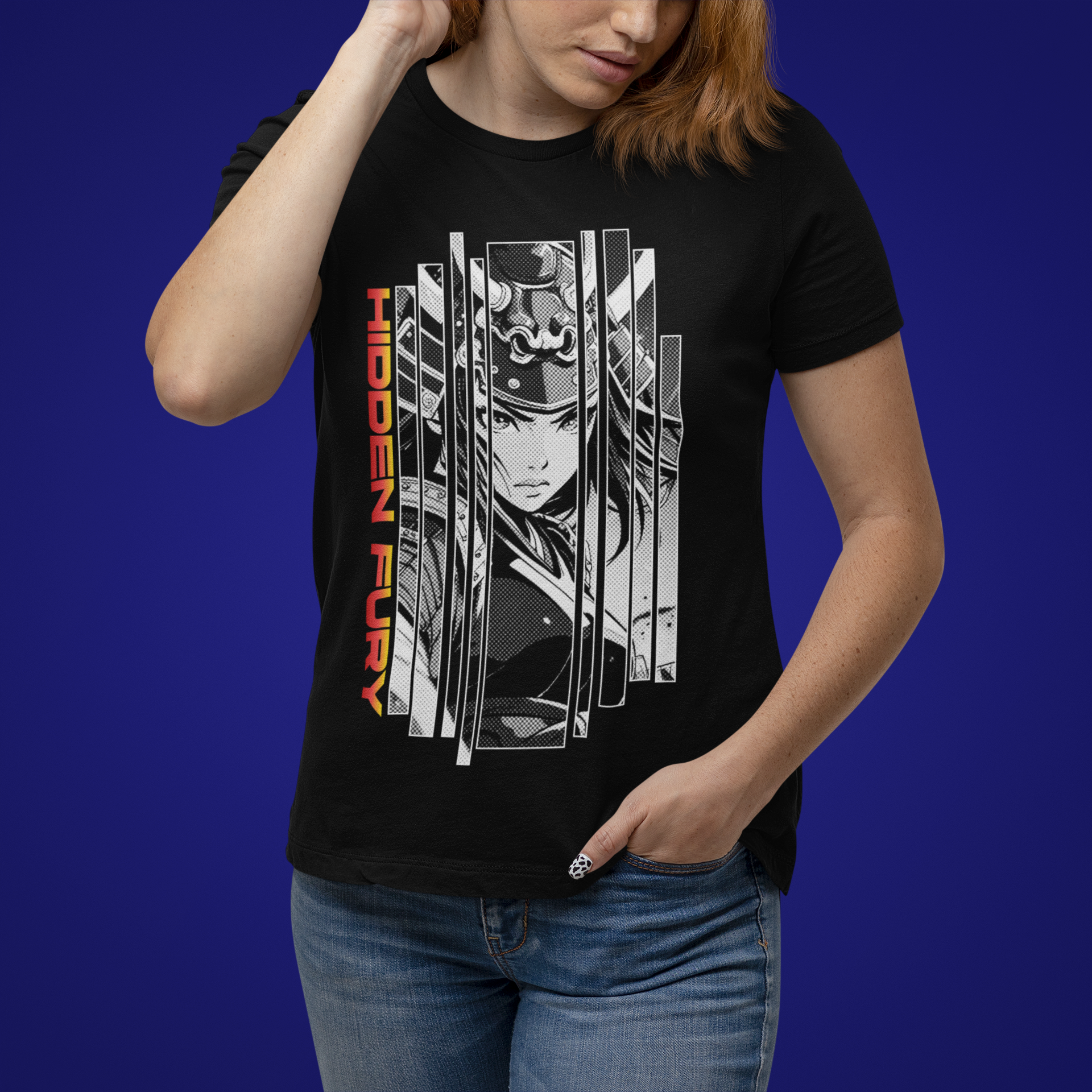 Anime Girl Warrior T-shirt - Hidden Fury