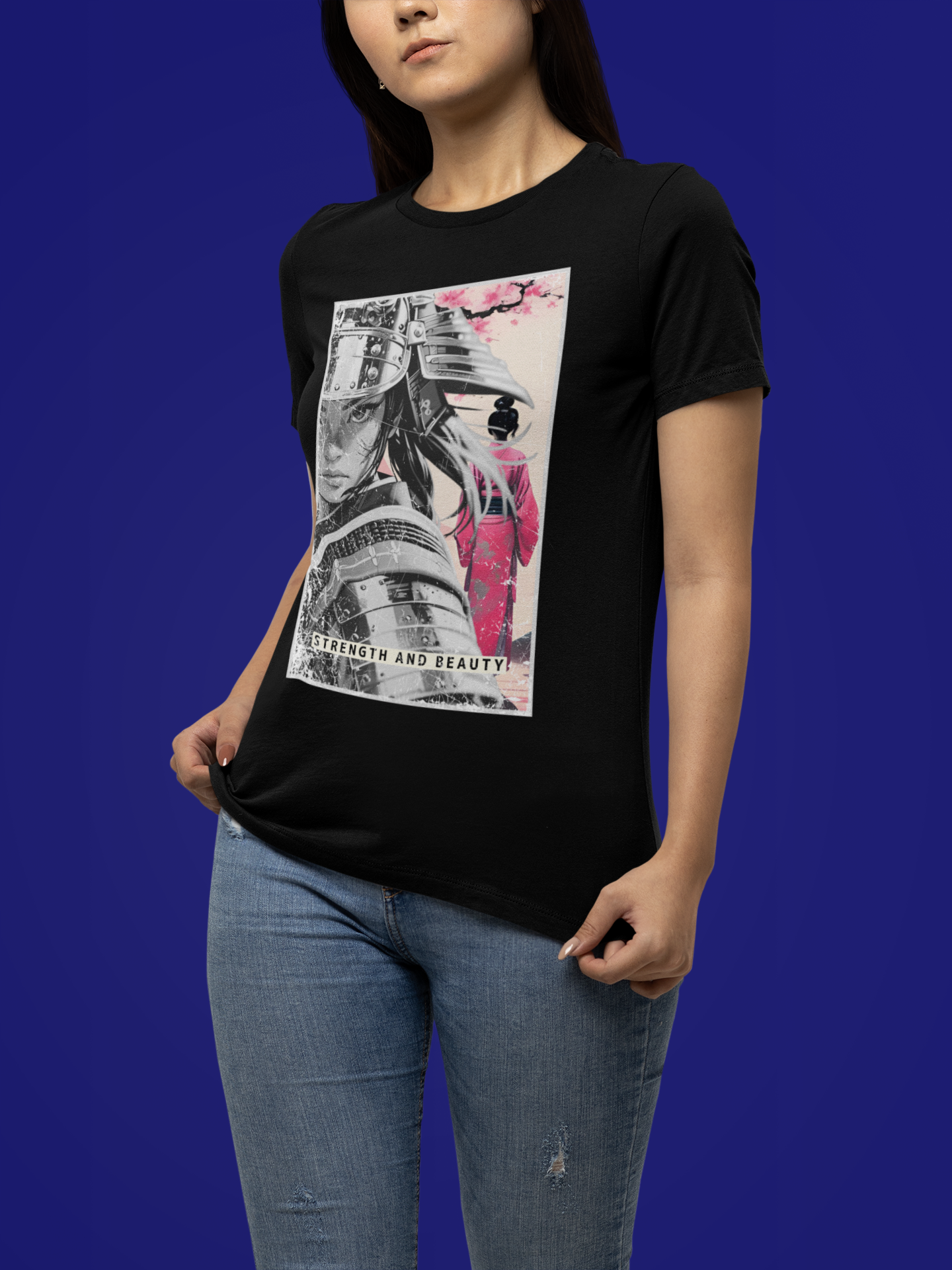 Anime Warrior Girl T-shirt - Strength And Beauty