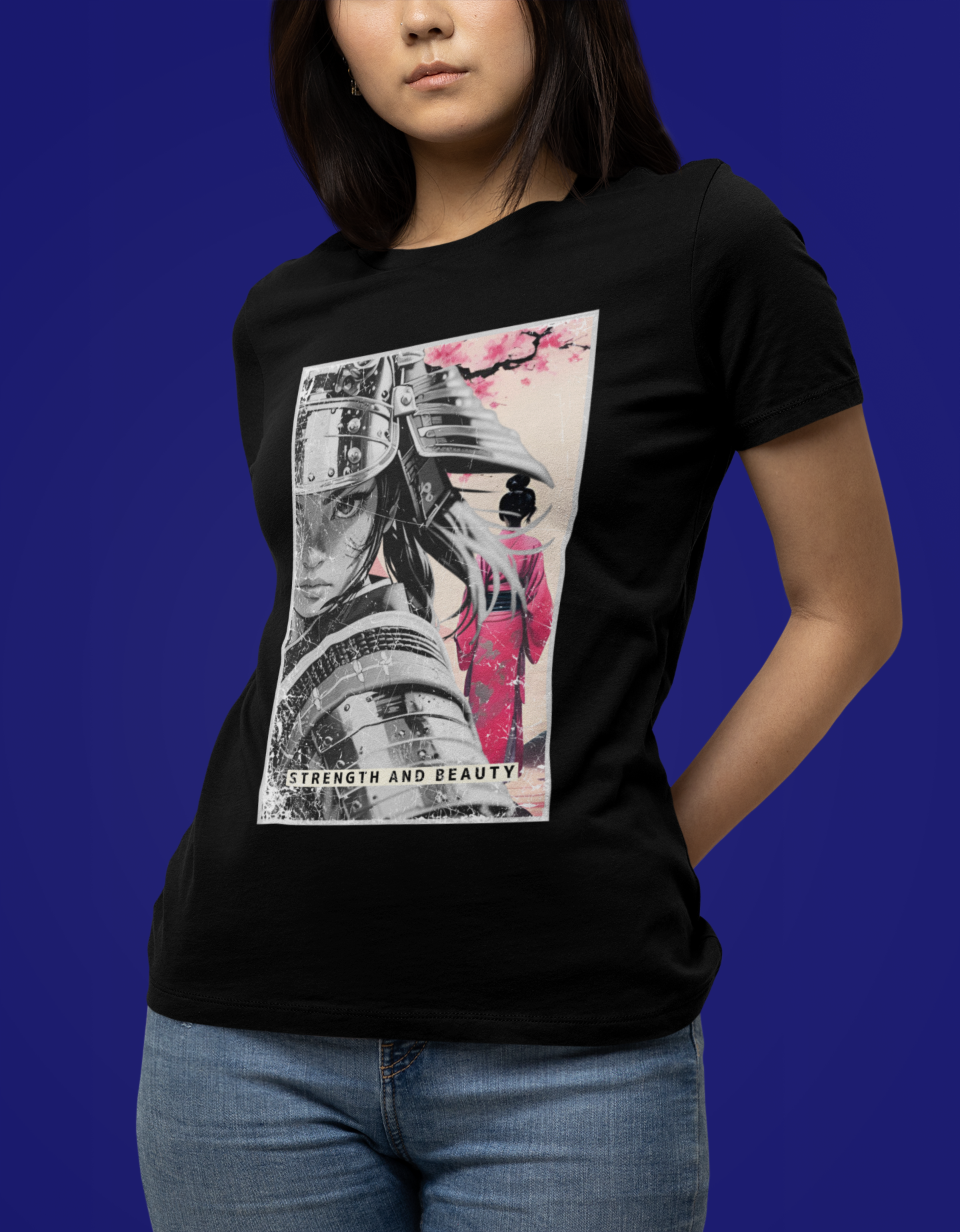 Anime Warrior Girl T-shirt - Strength And Beauty