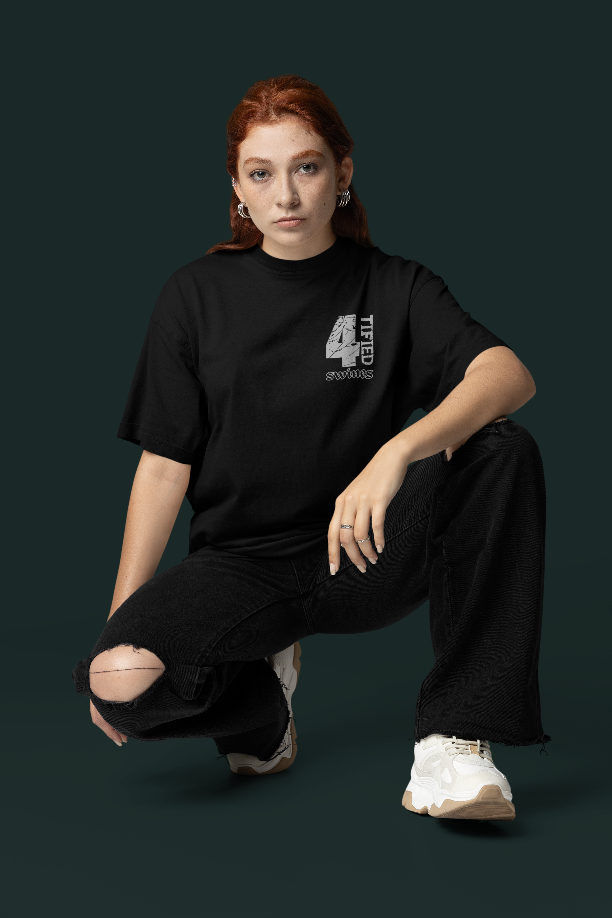 Anime Design Oversize T-shirt - 4tified Swines Collection - Zero Peace n Quiet