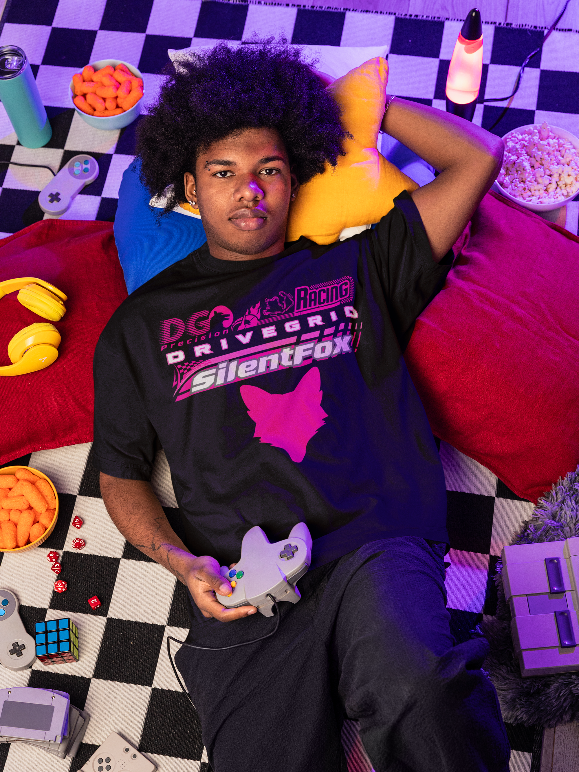 Magenta Fox Racing Box Tee Collection - SF Drive Grid
