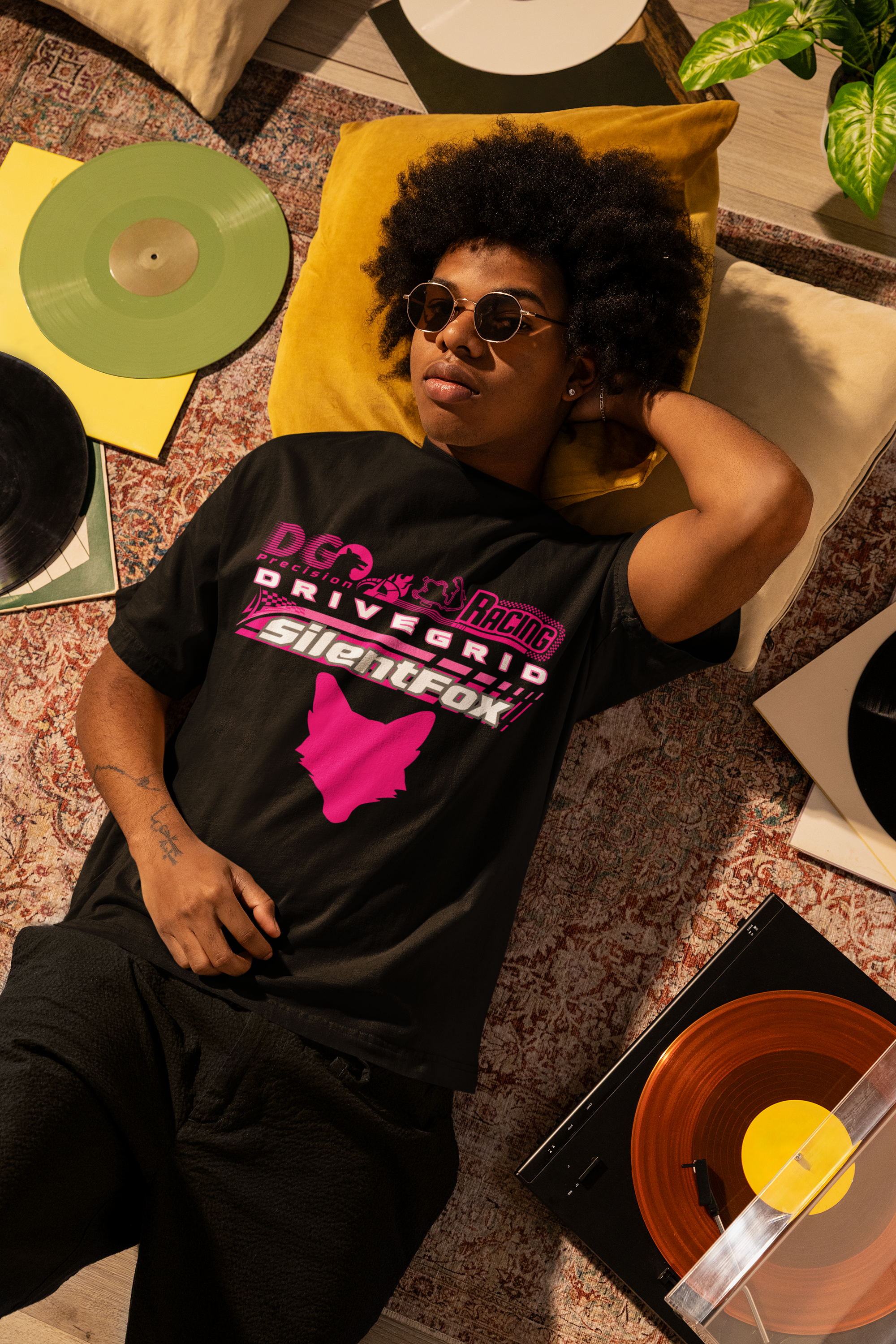 Magenta Fox Racing Box Tee Collection - SF Drive Grid