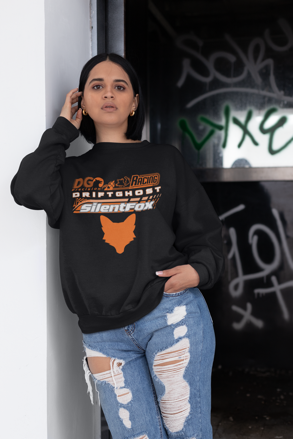 Orange Fox Racing Sweatshirt Collection - SF Drift Ghost