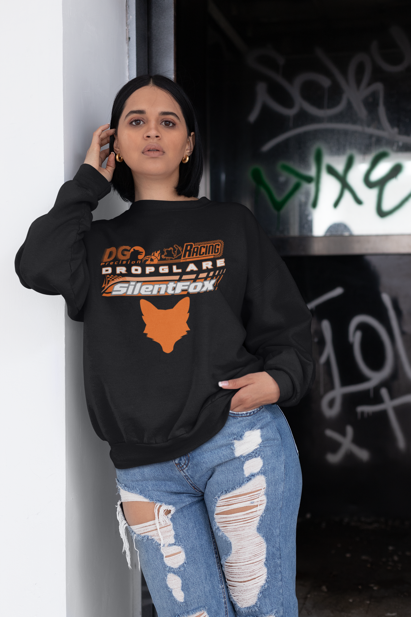 Orange Fox Racing Sweatshirt Collection - SF Drop Glare