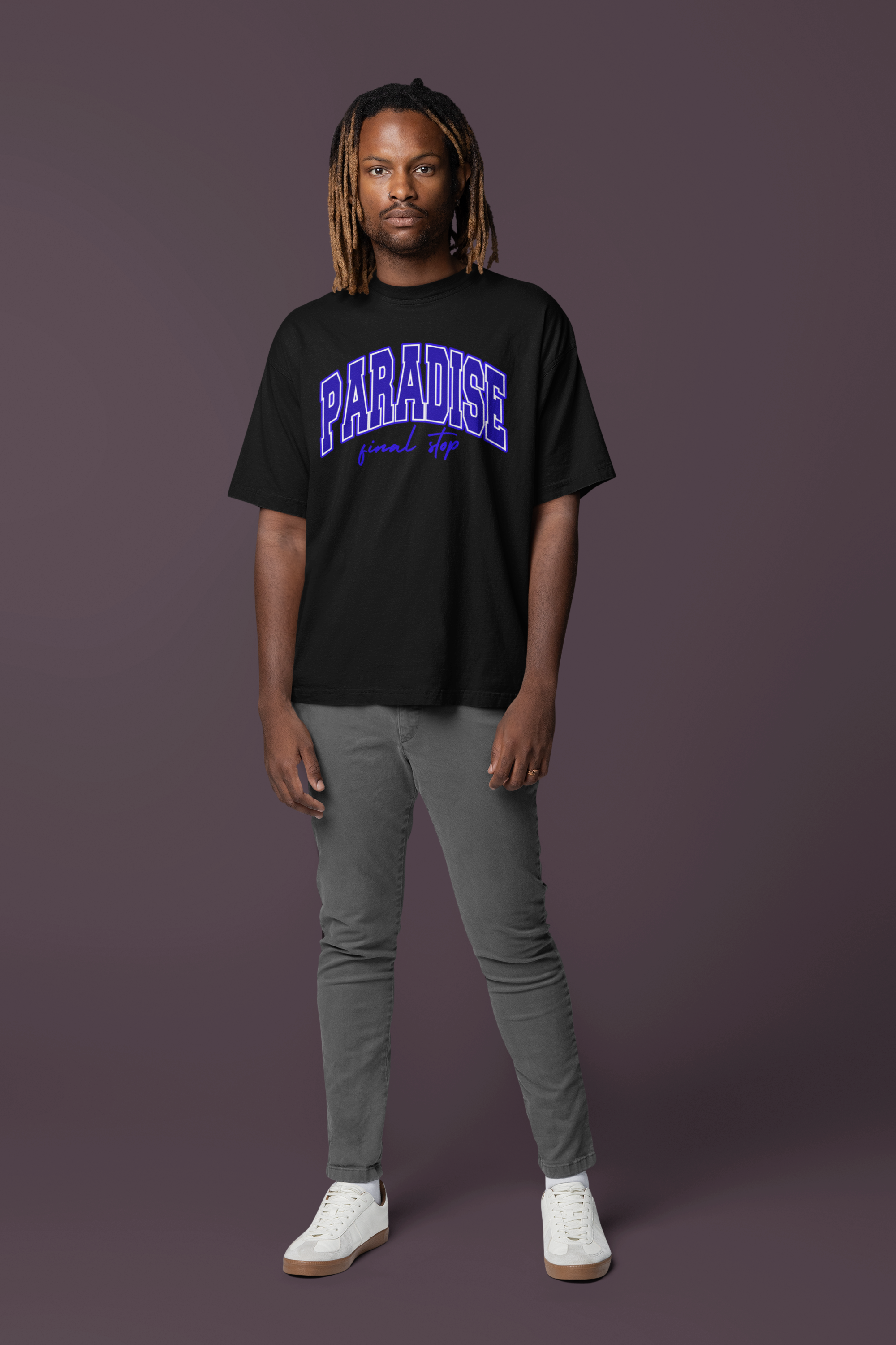 Higher Ground Blue Box-Tee Line - Paradise Final Stop