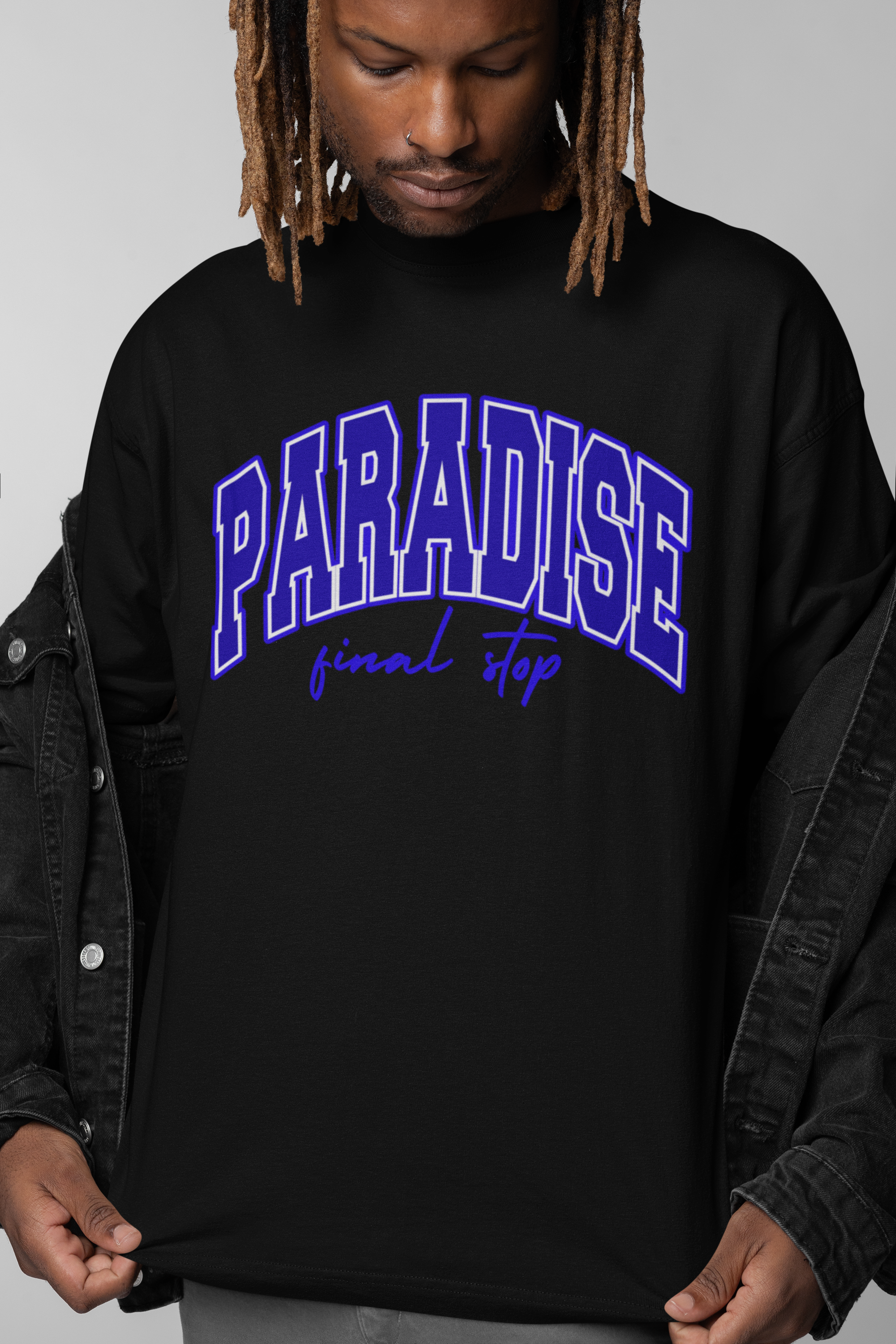 Higher Ground Blue Box-Tee Line - Paradise Final Stop