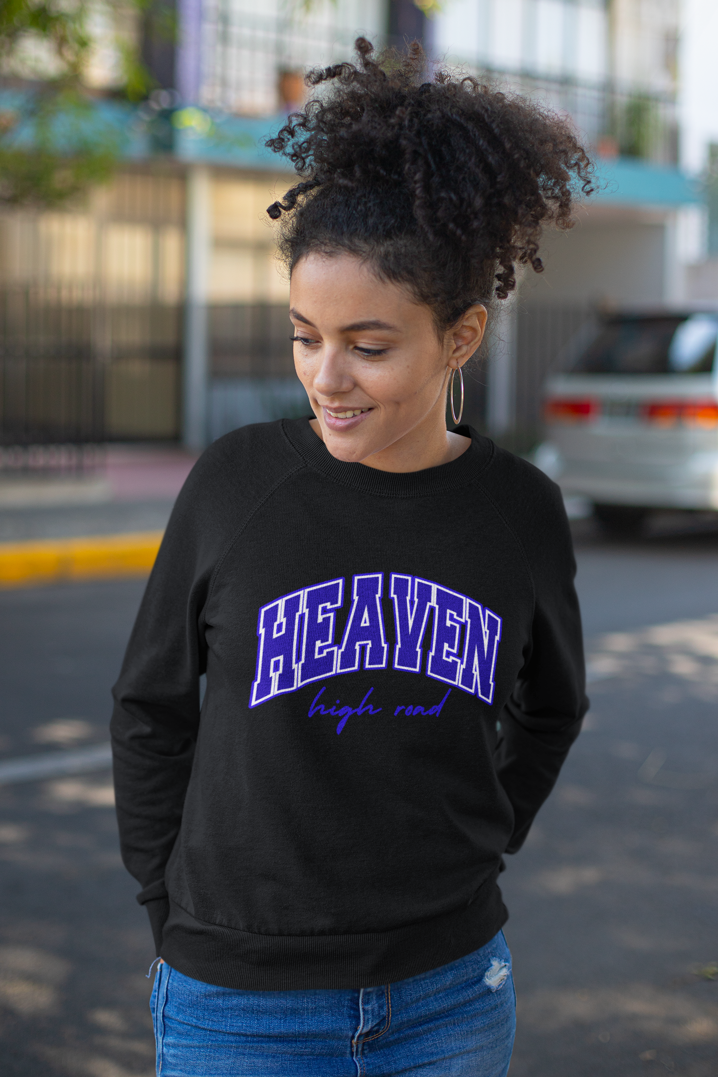 Higher Ground Blue Sweatshirt Line - Heaven High Road