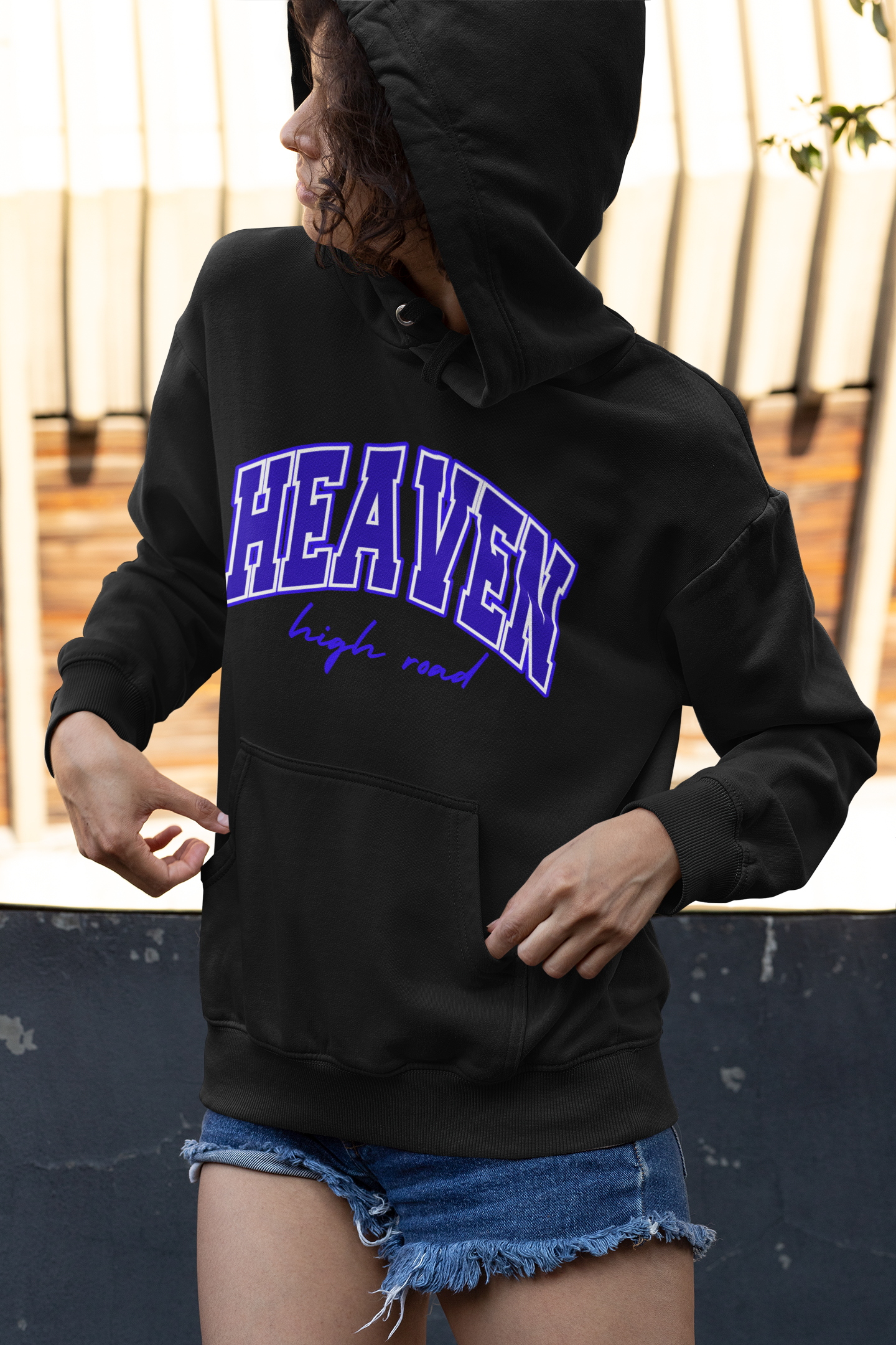 Higher Ground Blue Hoodie Line - Heaven High Road