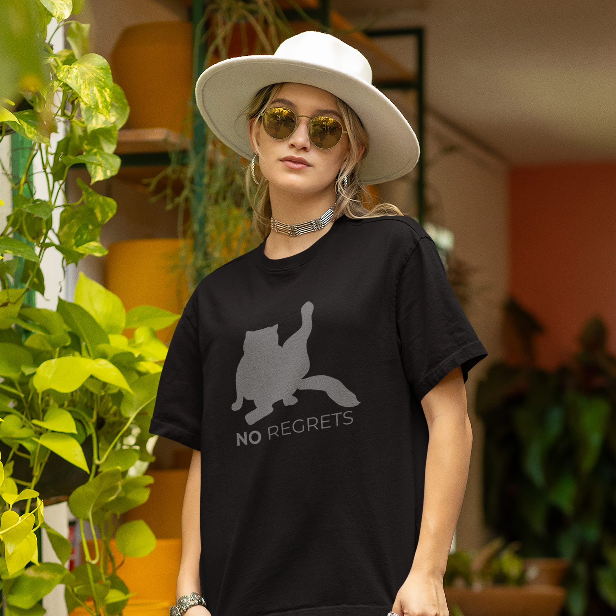 Animal Attitude Box-Tee Line - No Regrets Cat