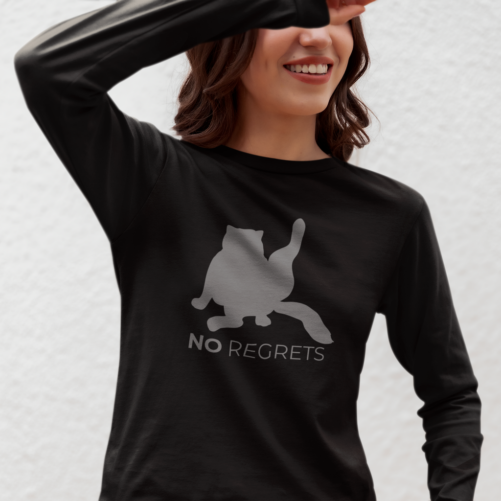 Animal Attitude Long Sleeve T-shirt - No Regrets Cat
