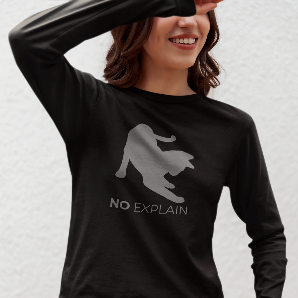 Animal Attitude Long Sleeve T-shirt - No Explain Cat